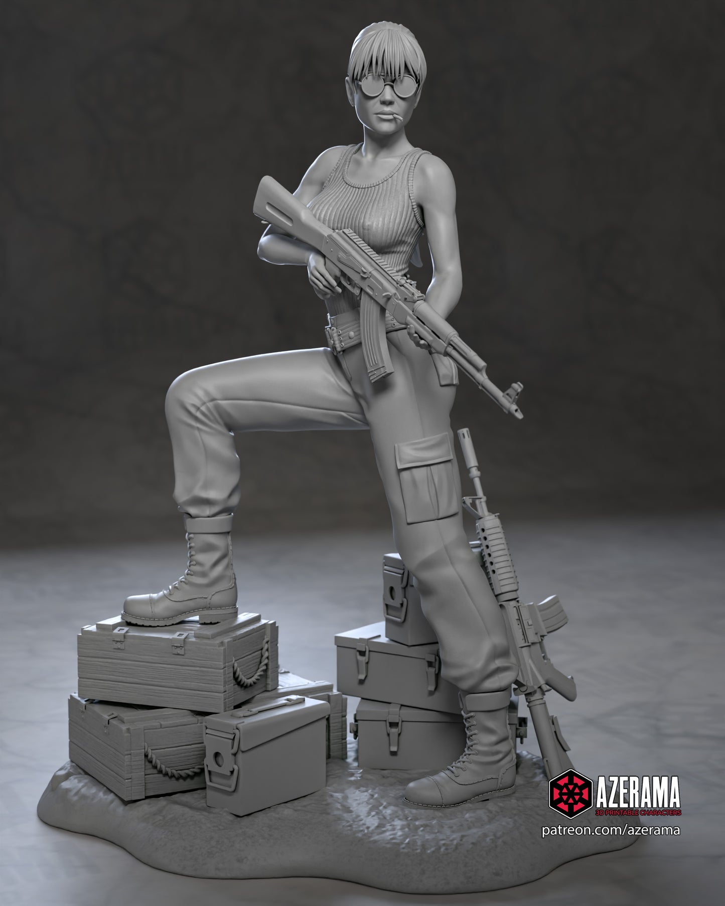 Sarah Connor - Unassembled and Unpainted Garage Kit - Model Designed by Azerama