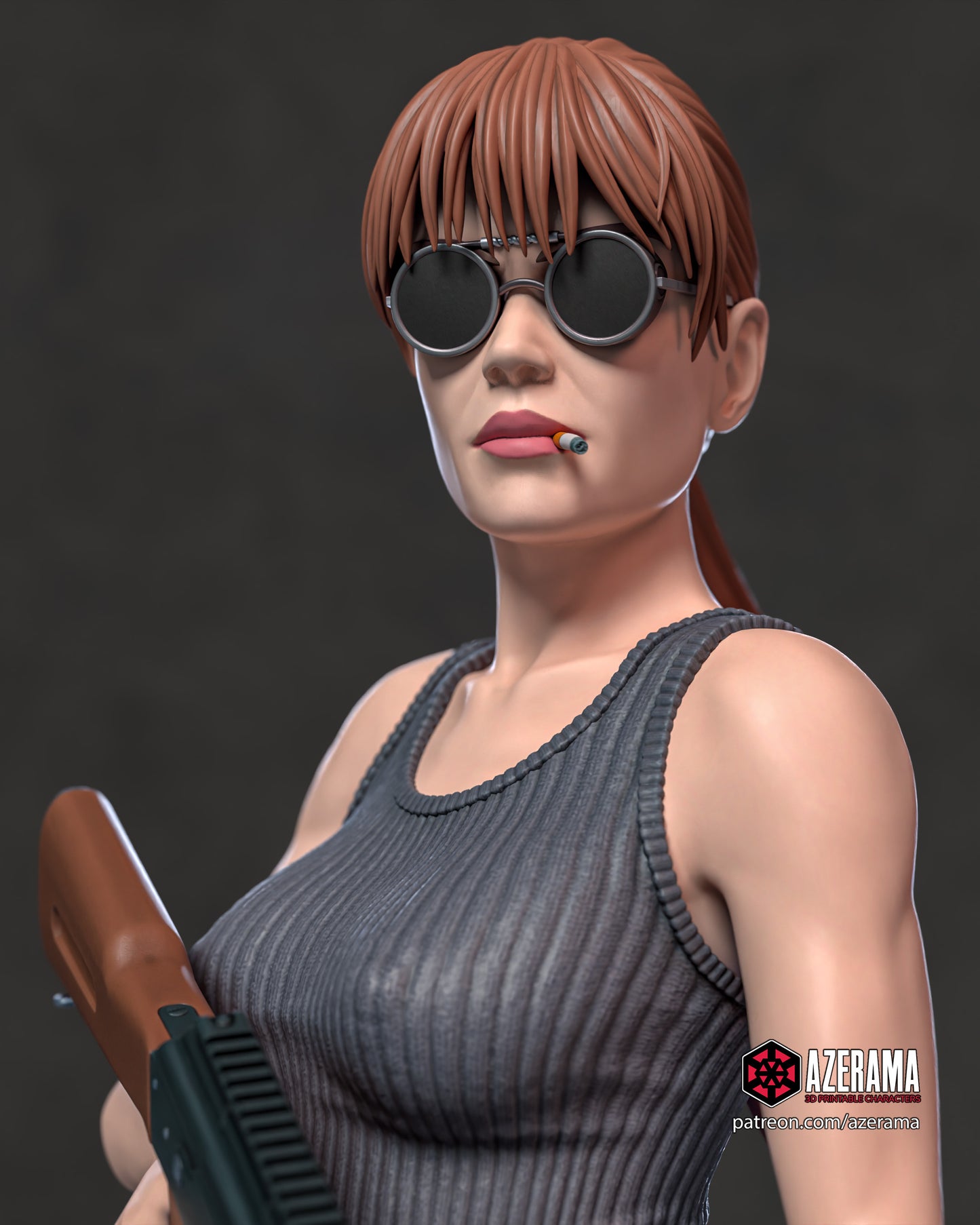 Sarah Connor - Unassembled and Unpainted Garage Kit - Model Designed by Azerama
