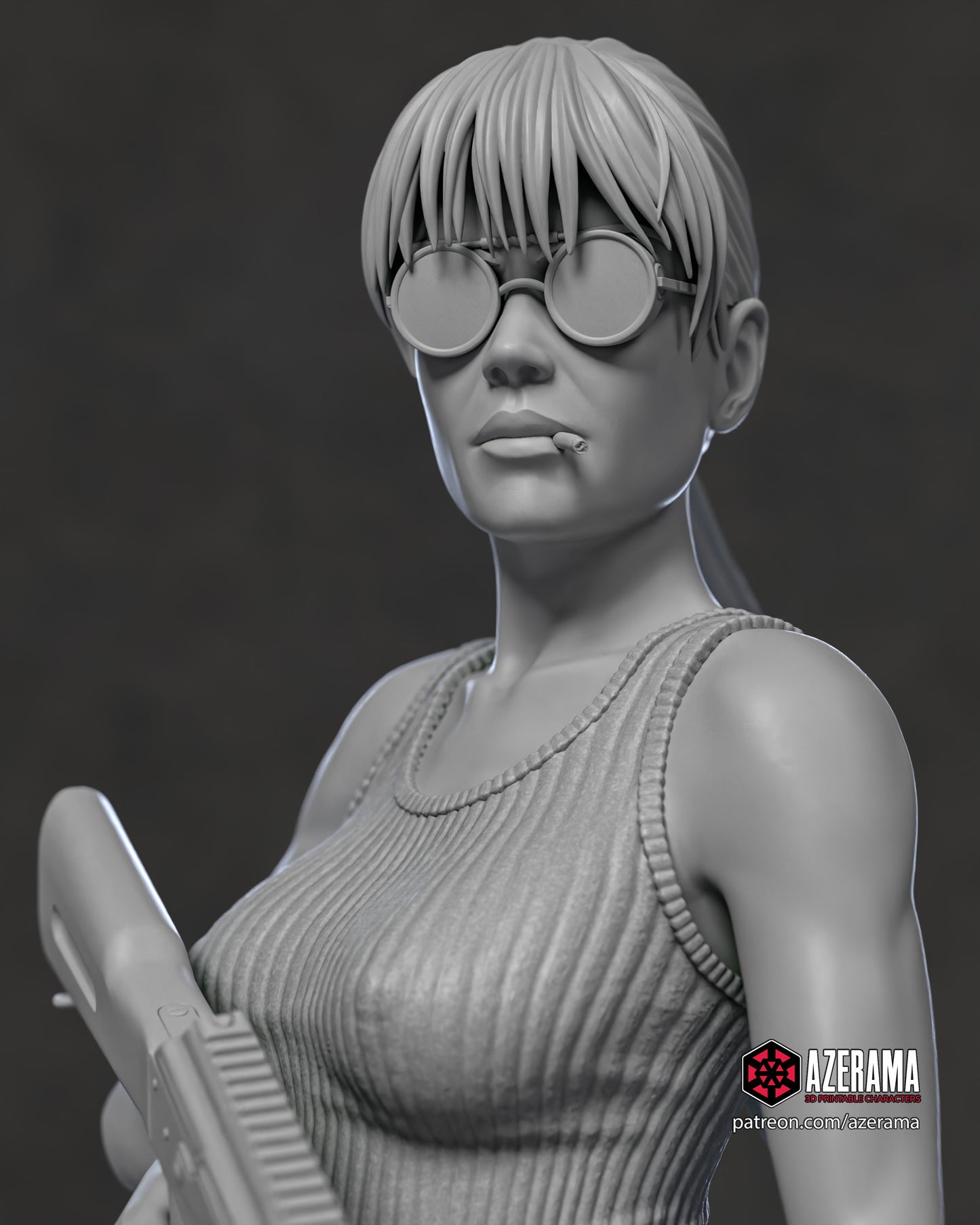 Sarah Connor - Unassembled and Unpainted Garage Kit - Model Designed by Azerama