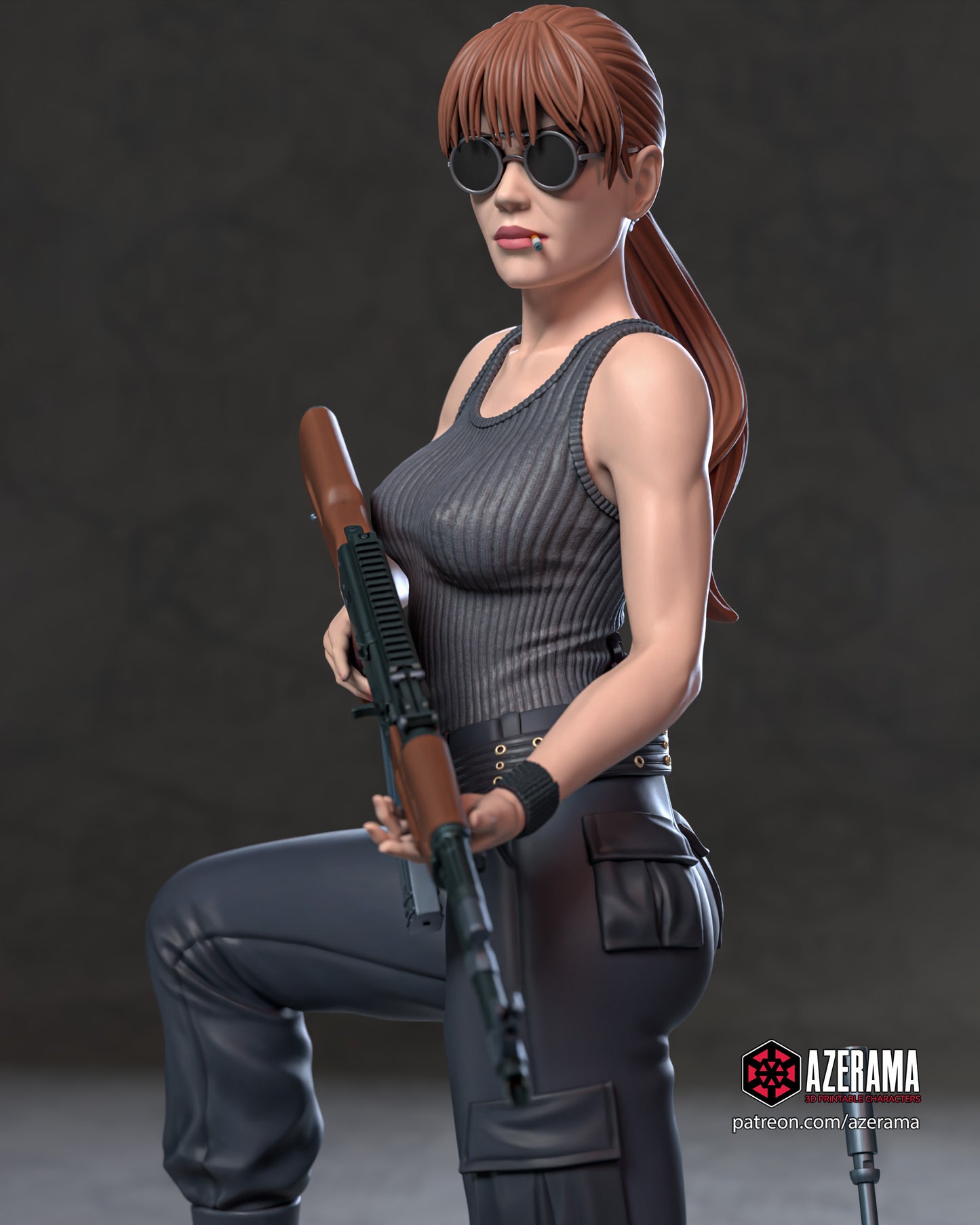 Sarah Connor - Unassembled and Unpainted Garage Kit - Model Designed by Azerama