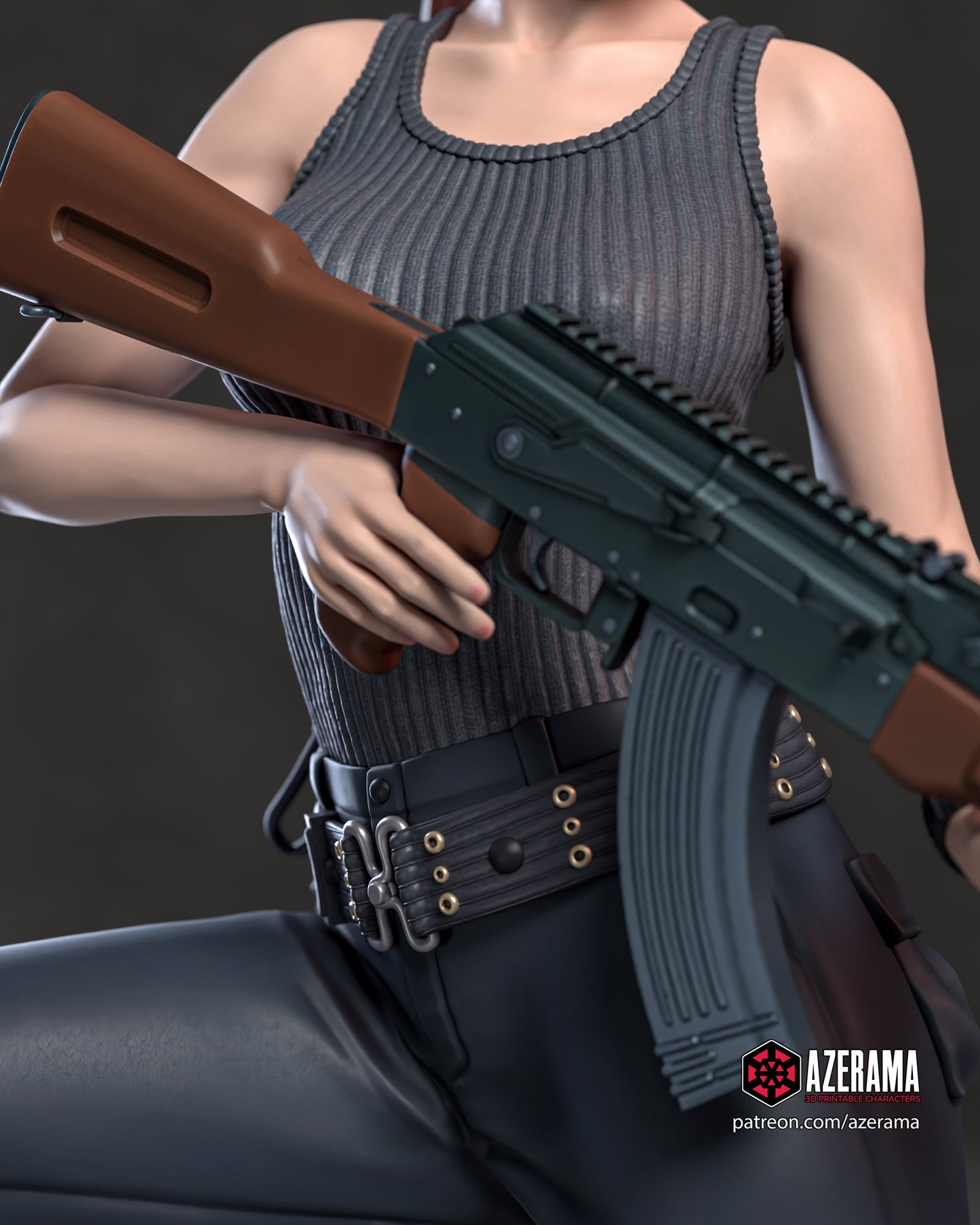Sarah Connor - Unassembled and Unpainted Garage Kit - Model Designed by Azerama