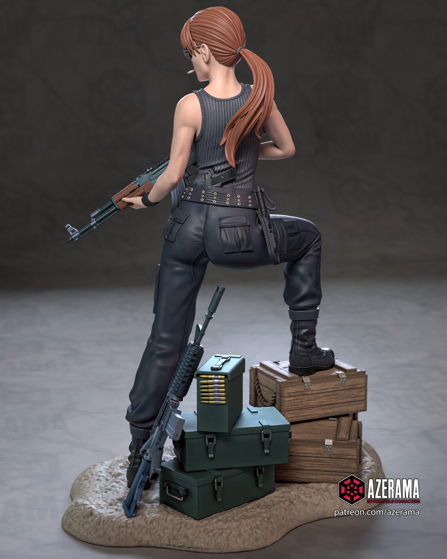 Sarah Connor - Unassembled and Unpainted Garage Kit - Model Designed by Azerama