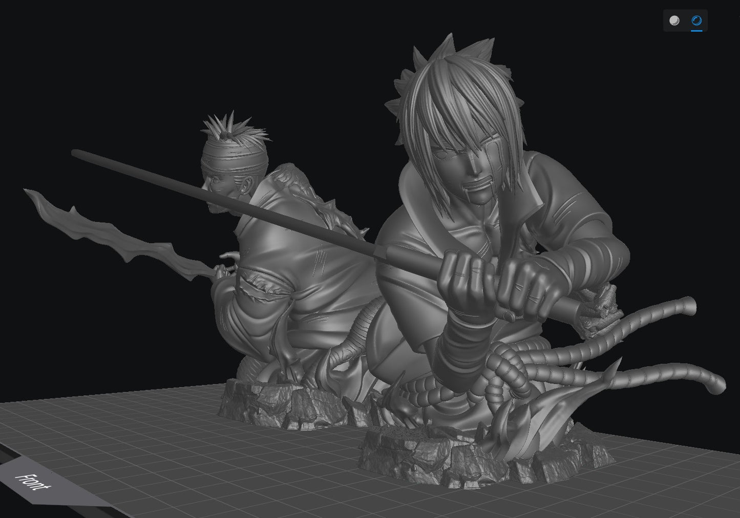 Sasuke vs Danzo - Unassembled and Unpainted Garage Kit - Model Designed from Sekai3D