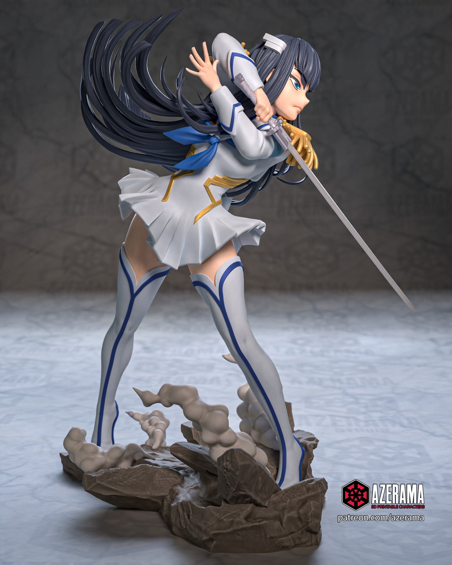 Ryuko and Satsuki - Unassembled and Unpainted Garage Kit - Model Designed by Azerama