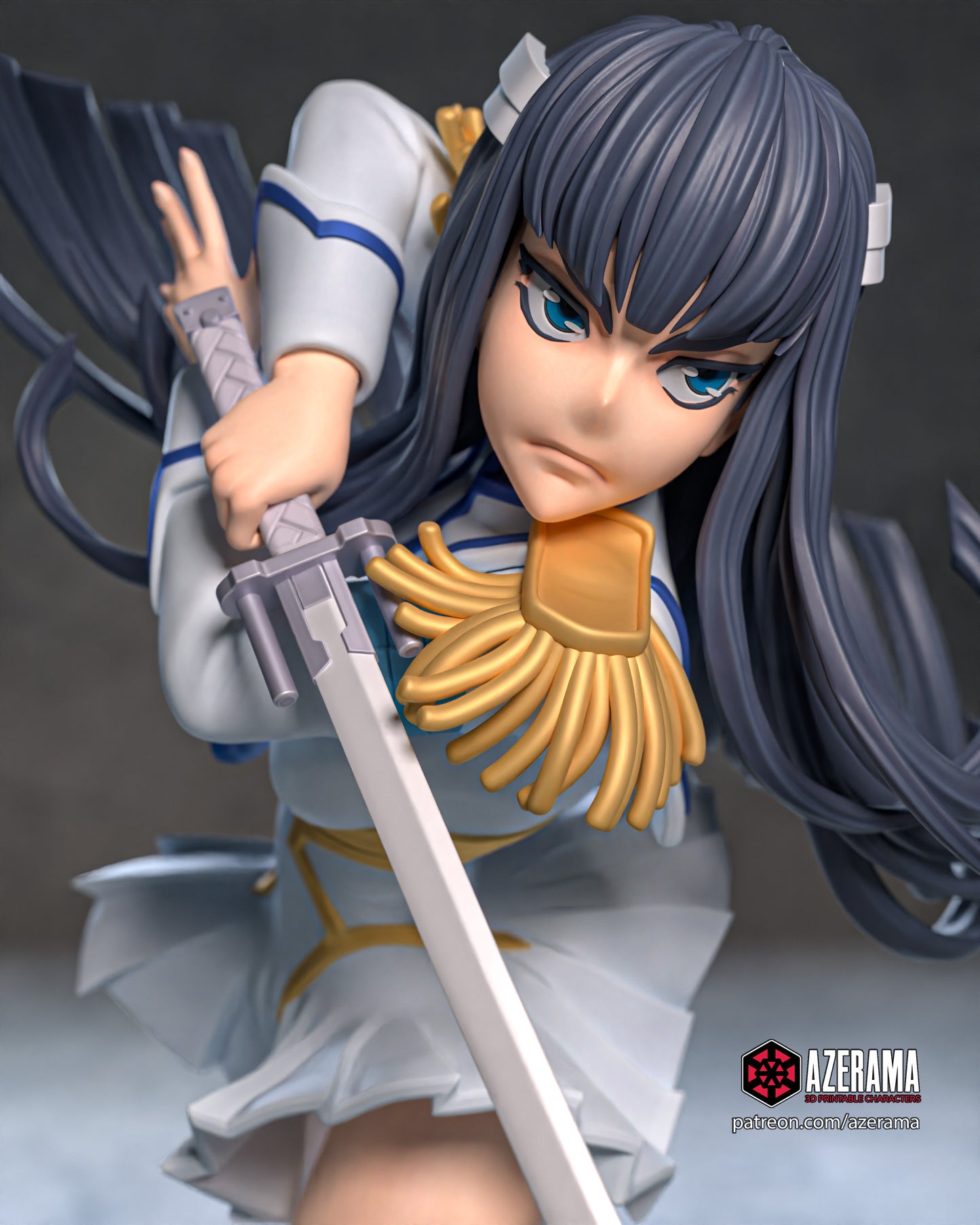 Ryuko and Satsuki - Unassembled and Unpainted Garage Kit - Model Designed by Azerama