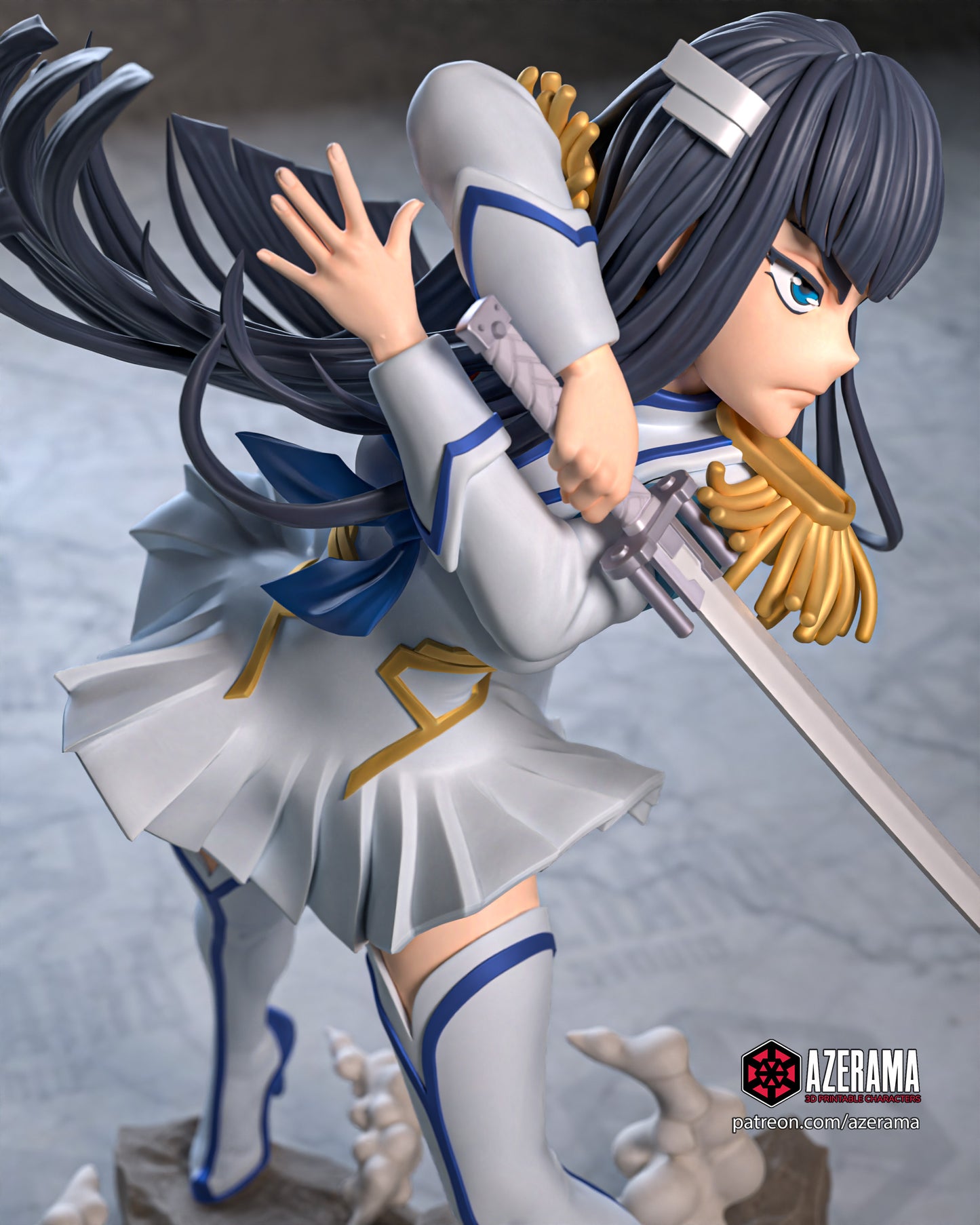 Ryuko and Satsuki - Unassembled and Unpainted Garage Kit - Model Designed by Azerama
