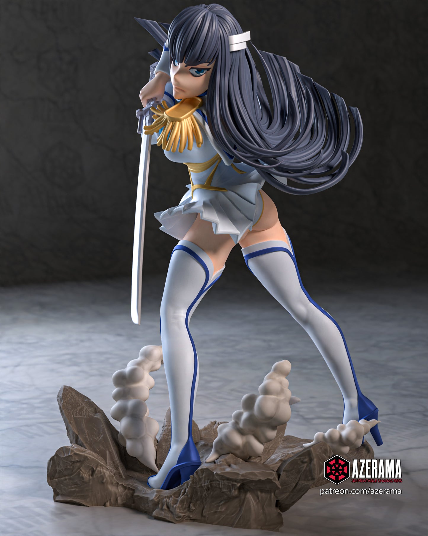Ryuko and Satsuki - Unassembled and Unpainted Garage Kit - Model Designed by Azerama