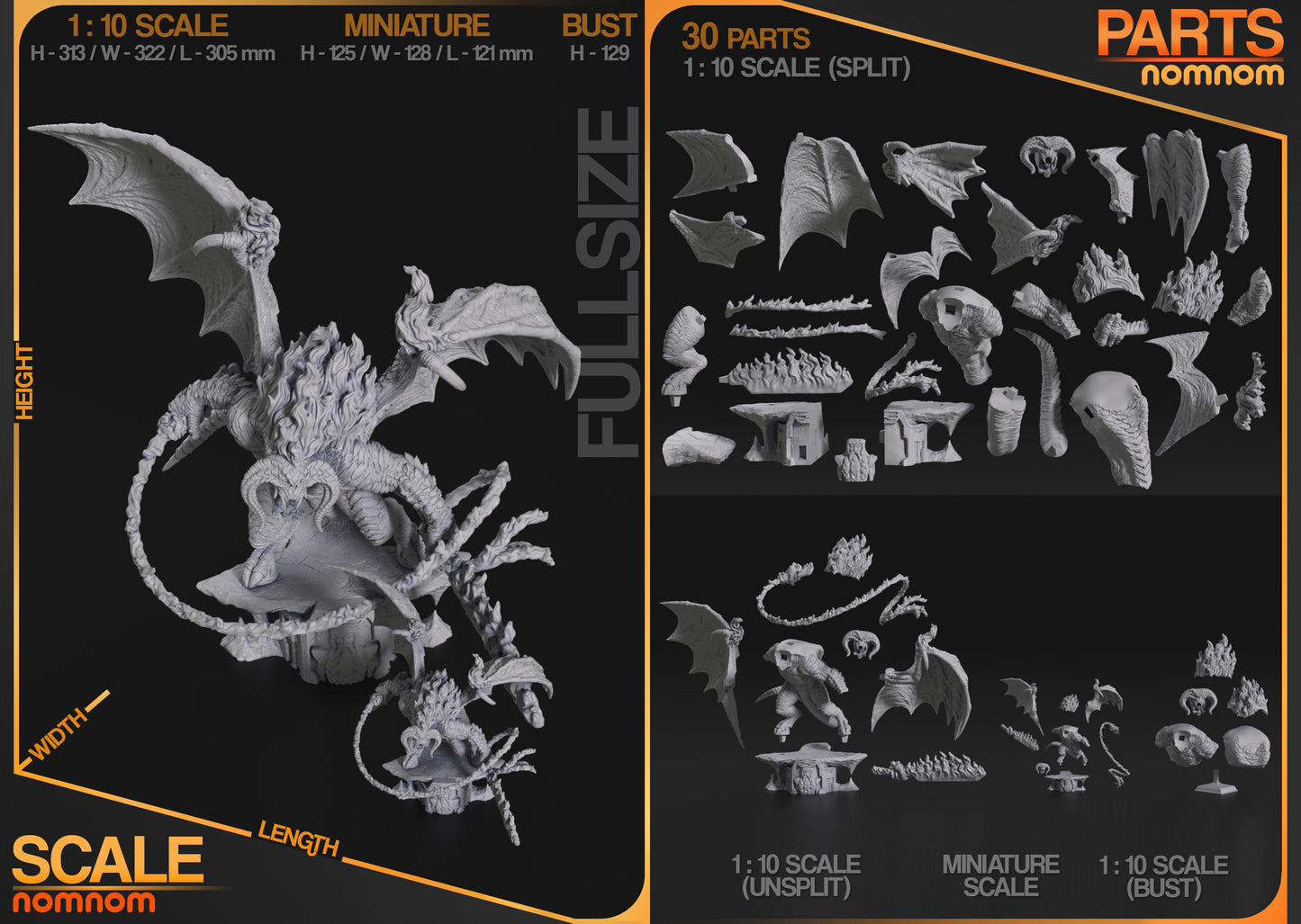 Balrog - Unassembled and Unpainted Garage Kit - Model Designed by NomNom Figures