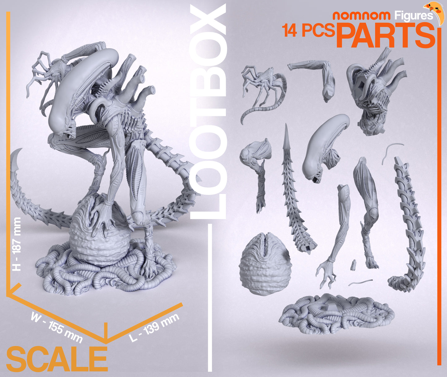 Xenomorph - Unassembled and Unpainted Garage Kit - Model Designed by NomNom Figures
