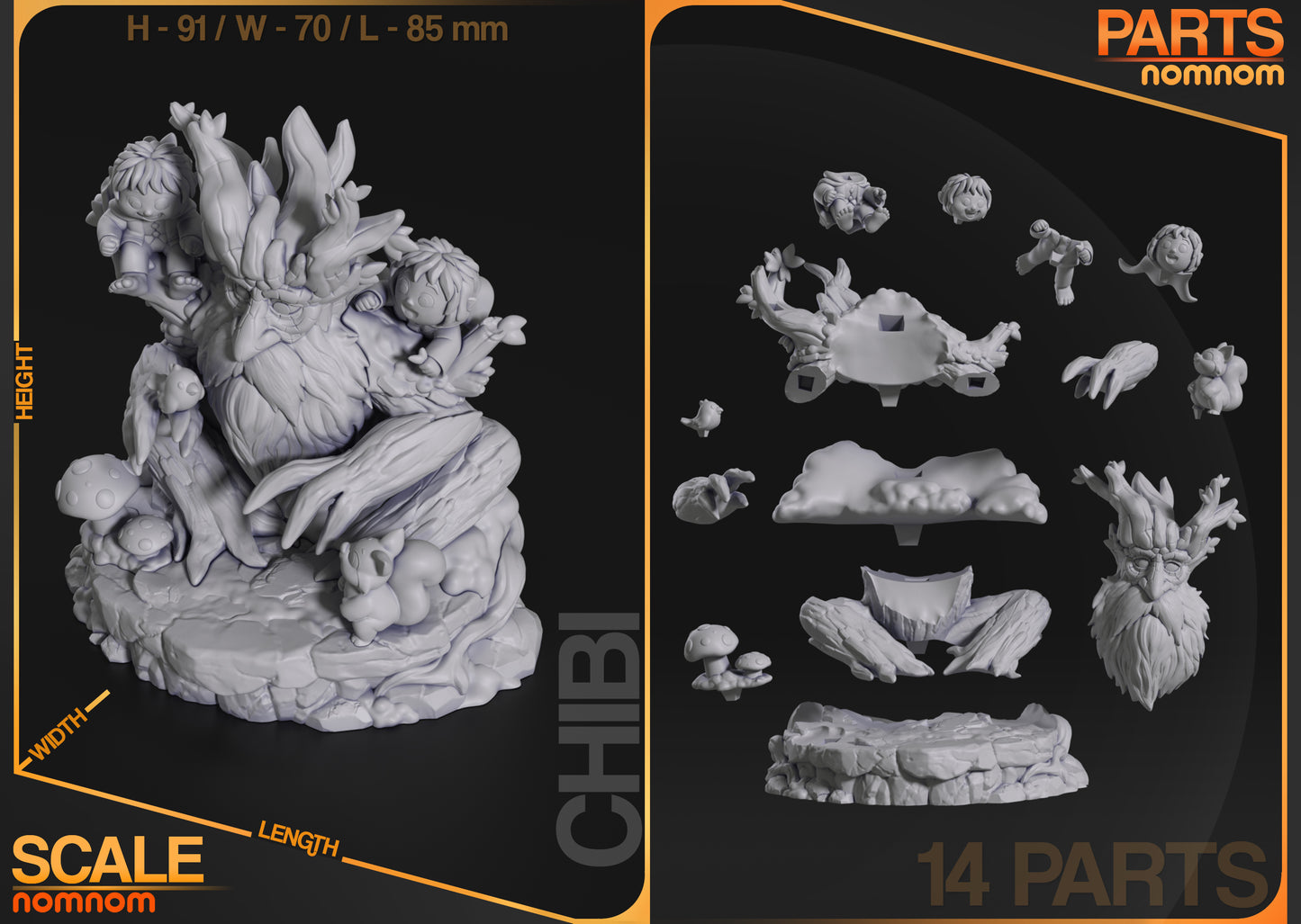 Chibi Tree Beard - Unassembled and Unpainted Garage Kit - Model Designed by NomNom Figures