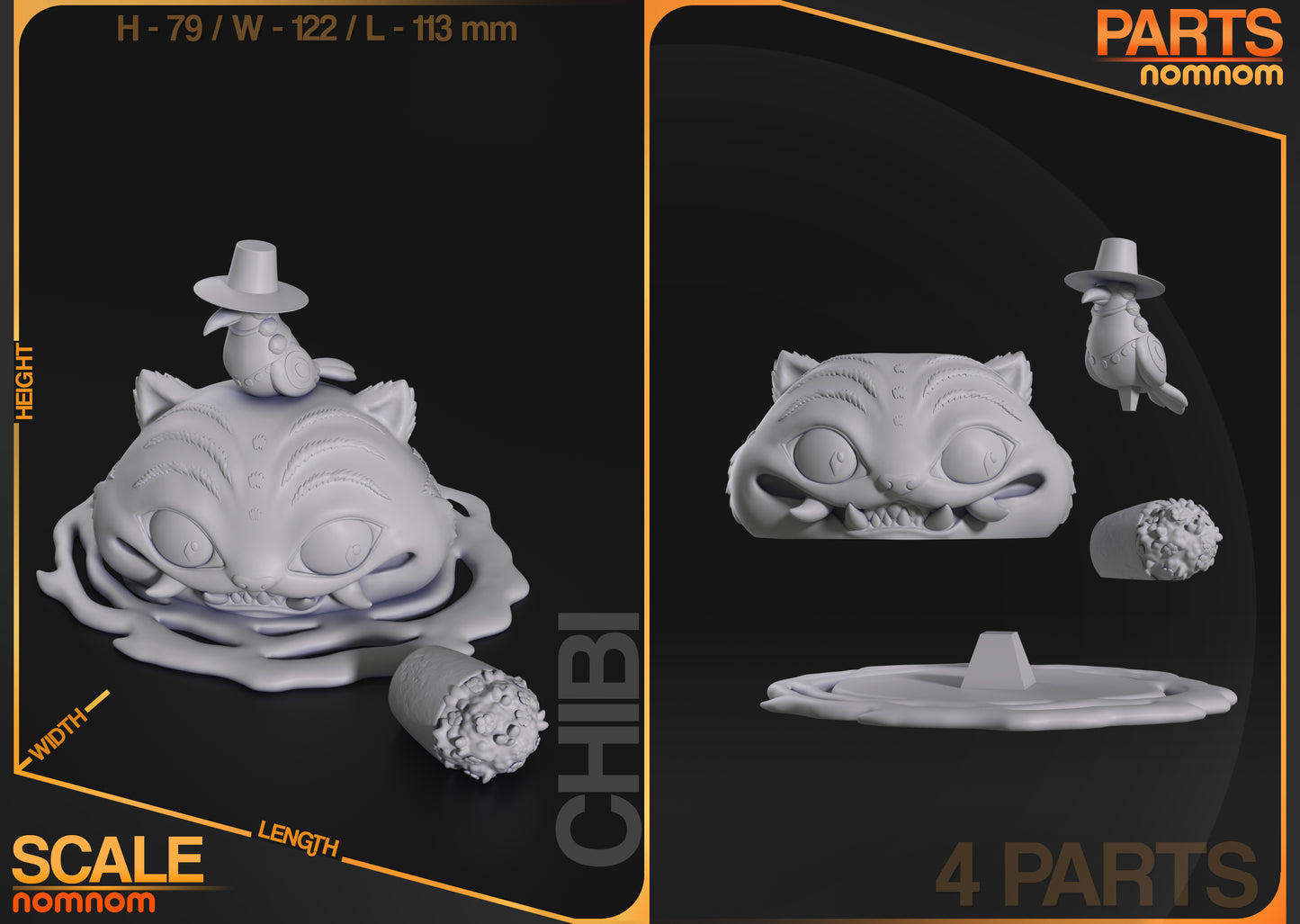 Chibi Derpy Tiger - Unassembled and Unpainted Garage Kit - Model Designed by NomNom Figures