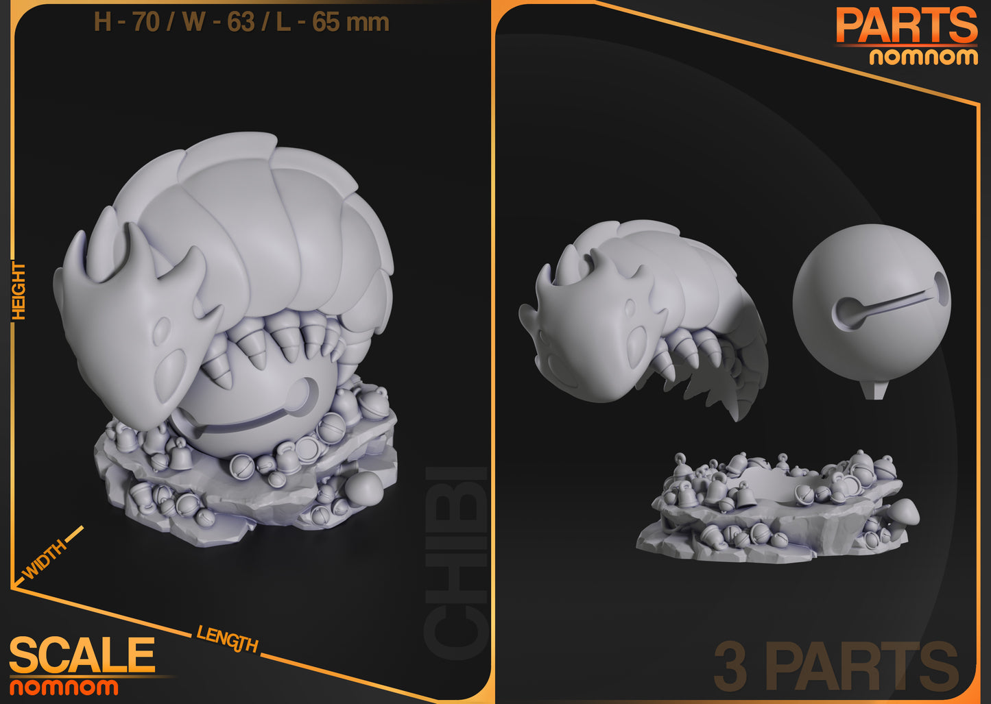 Chibi BellBeast - Unassembled and Unpainted Garage Kit - Model Designed by NomNom Figures