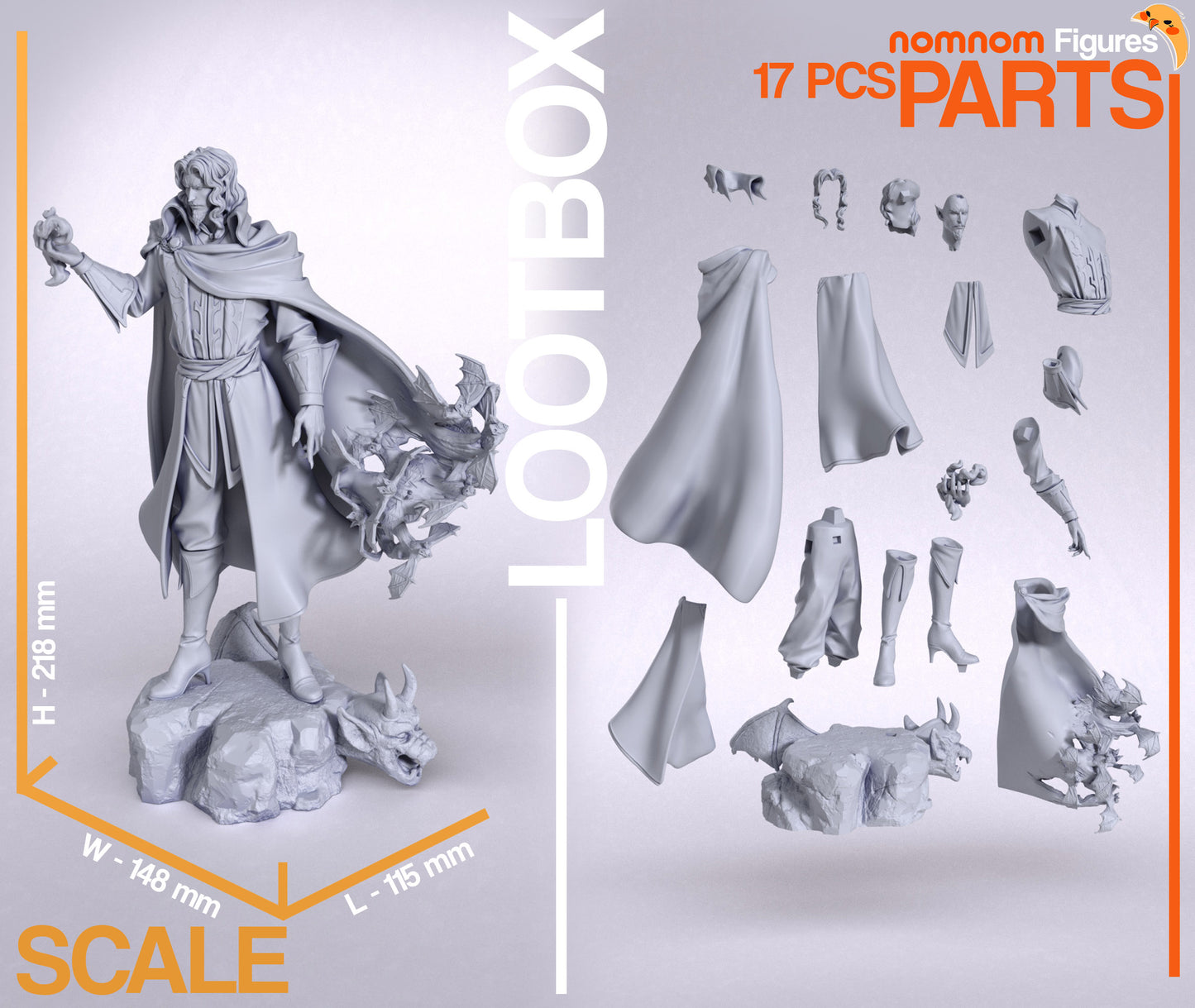 Dracula - Unassembled and Unpainted Garage Kit - Model Designed by Nomnom Figures