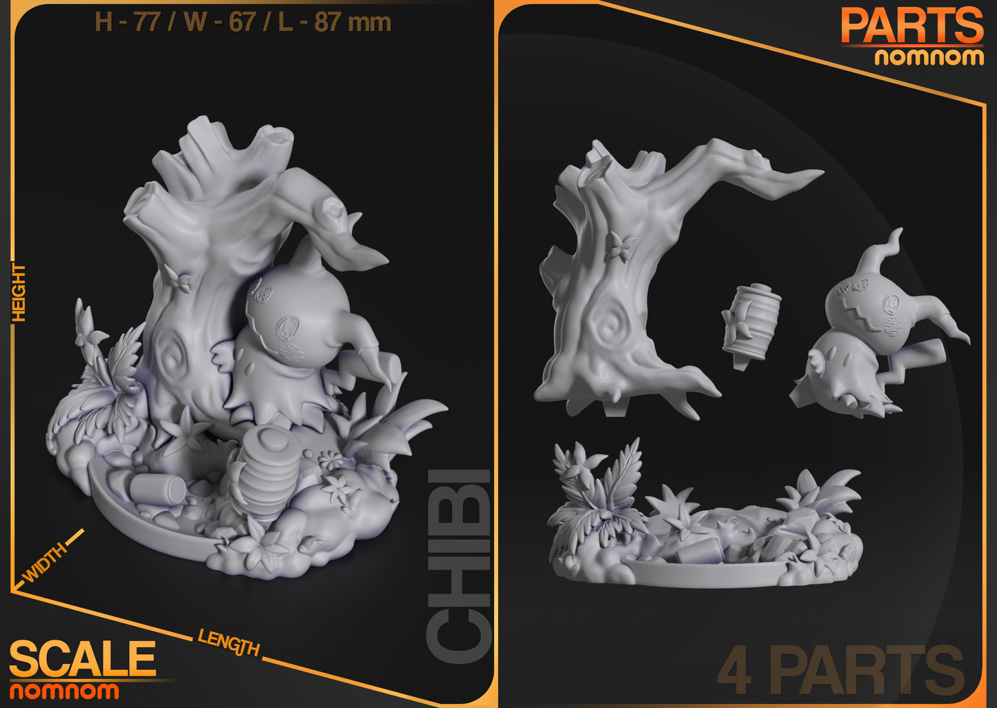 Chibi Mimikyu - Unassembled and Unpainted Garage Kit - Model Designed by NomNom Figures