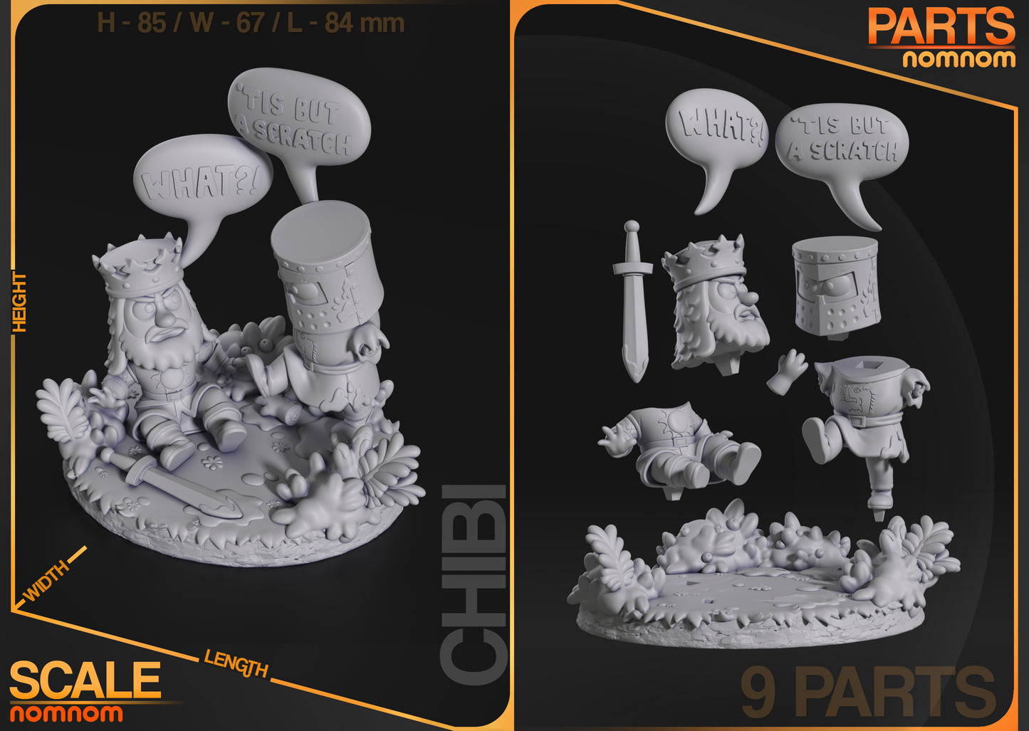 Chibi The Black Night - Unassembled and Unpainted Garage Kit - Model Designed by NomNom Figures