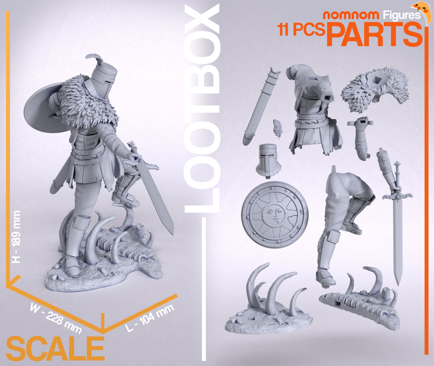 Solaire of Astora - Unassembled and Unpainted Garage Kit - Model Designed by Nomnom Figures