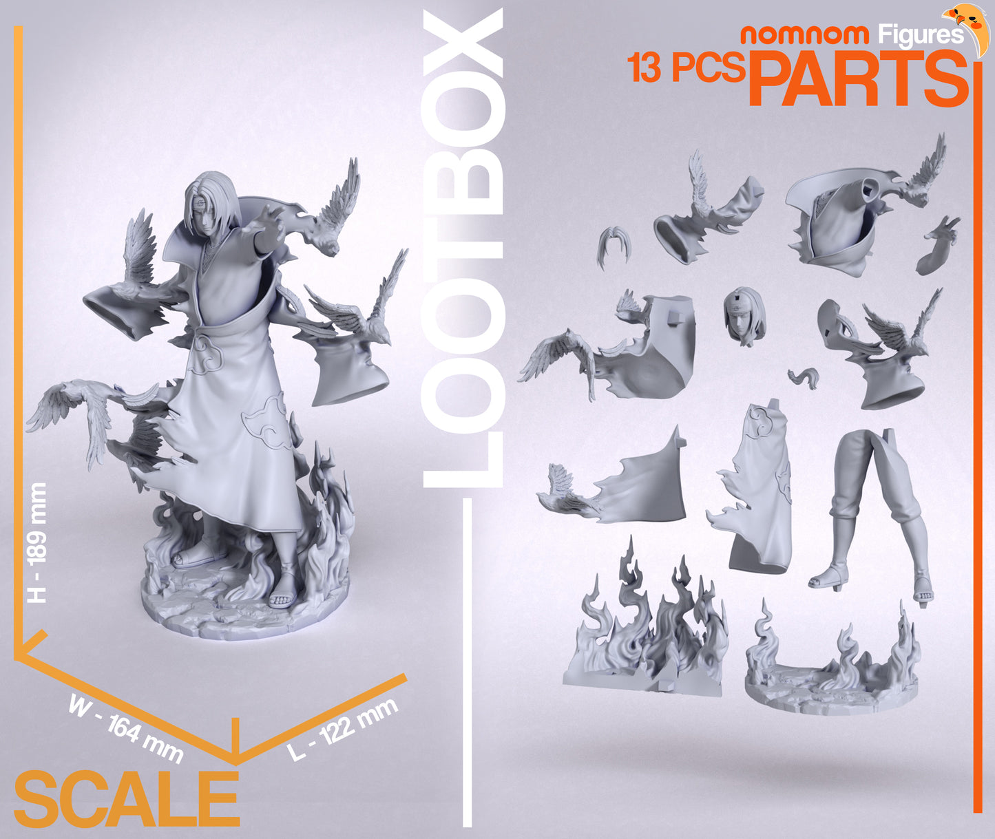 Itachi Uchiha - Unassembled and Unpainted Garage Kit - Model Designed by Nomnom Figures