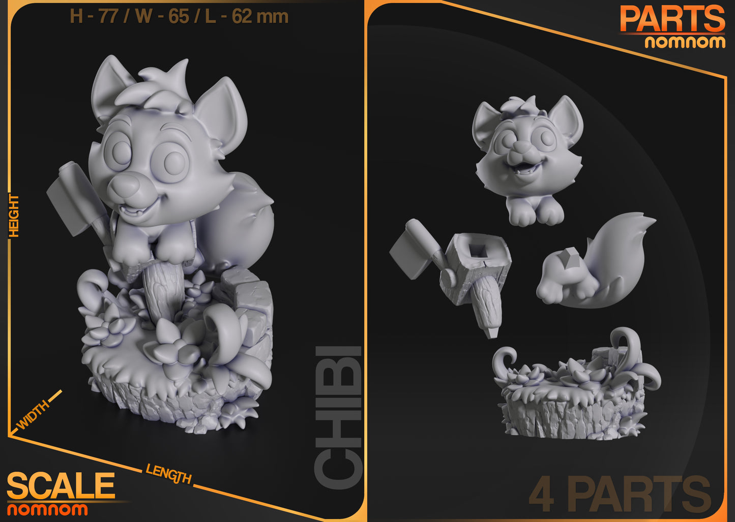 Chibi Tod - Unassembled and Unpainted Garage Kit - Model Designed by NomNom Figures