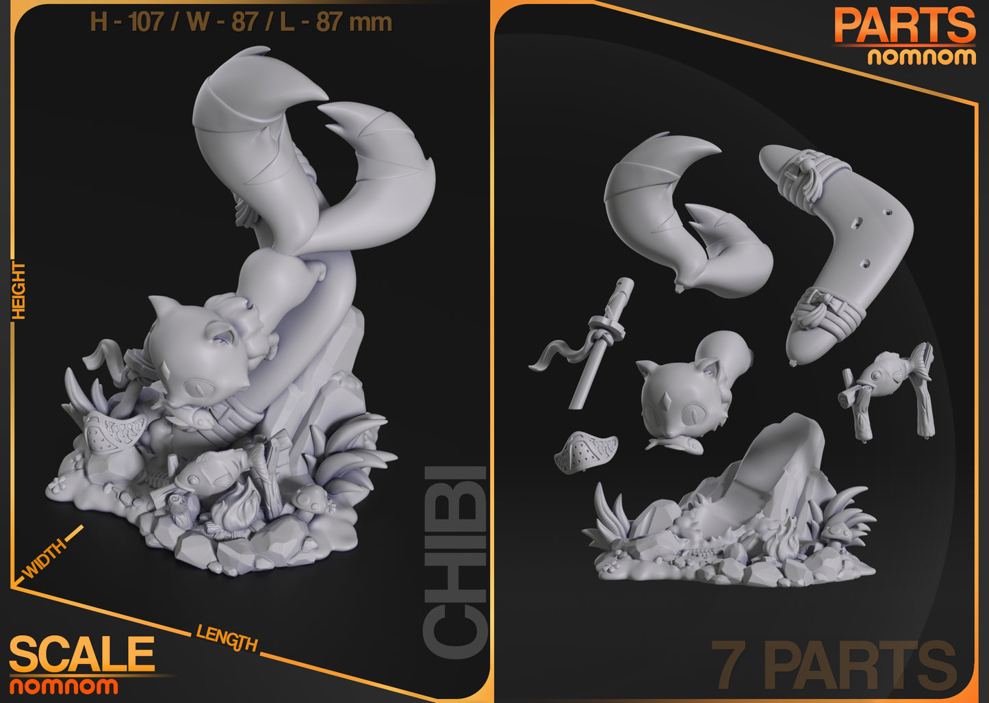 Chibi Kirara - Unassembled and Unpainted Garage Kit - Model Designed by NomNom Figures
