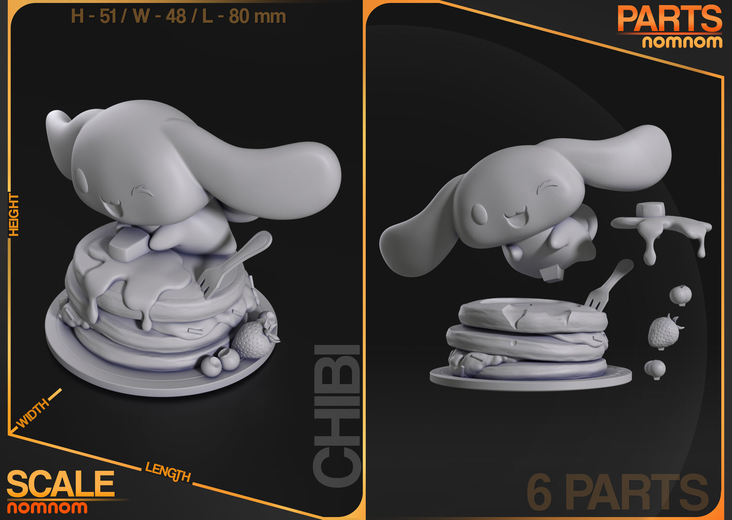 Chibi Cinnimon Roll - Unassembled and Unpainted Garage Kit - Model Designed by NomNom Figures