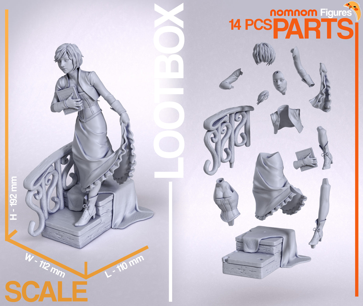 Elizabeth - Unassembled and Unpainted Garage Kit - Model Designed by NomNom Figures