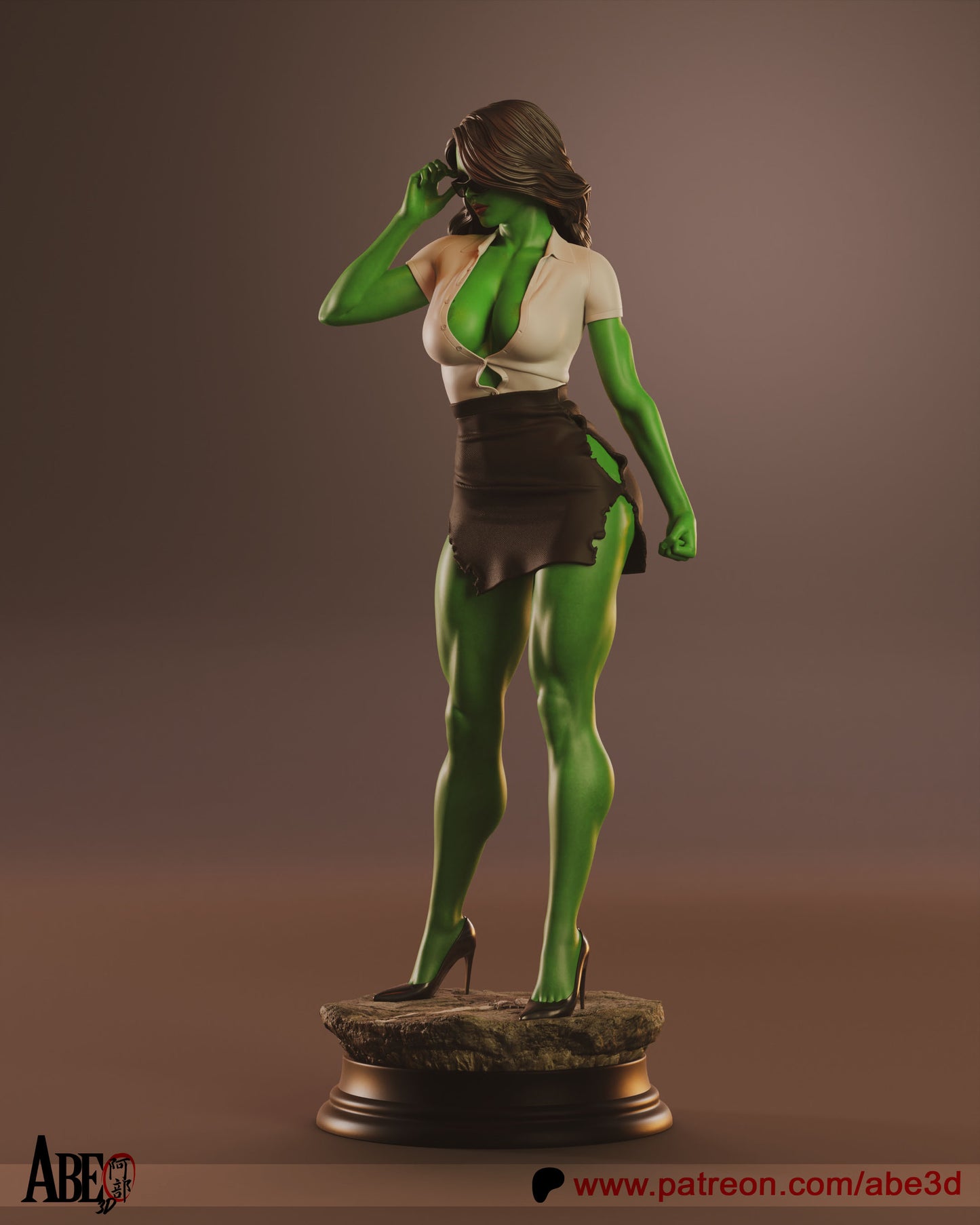 She-Hulk - (VARIANT PARTS INCLUDED) - Unassembled and Unpainted Garage Kit - Model Designed by Abe3D