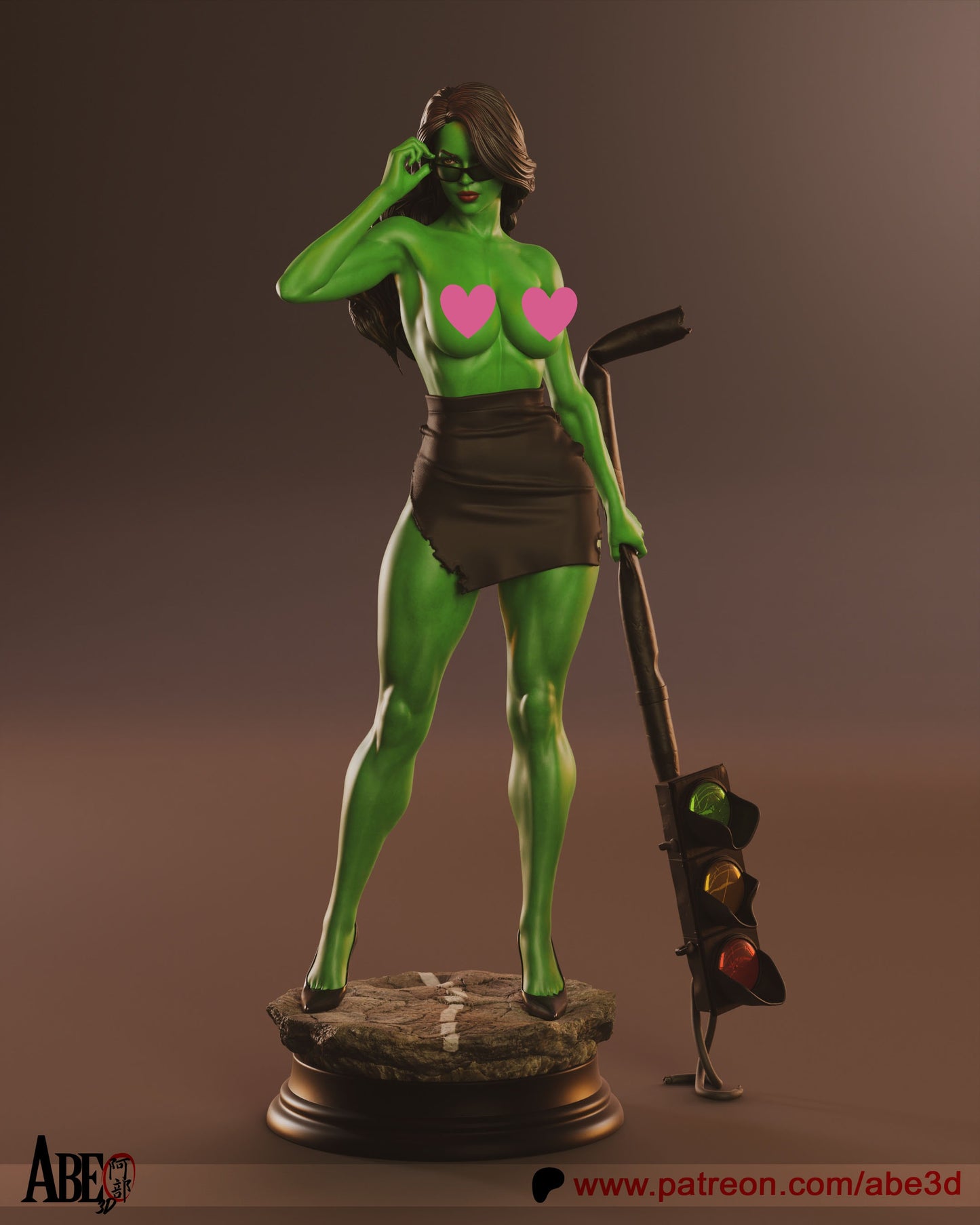 She-Hulk NSFW - Unassembled and Unpainted Garage Kit - Model Designed by Abe3D