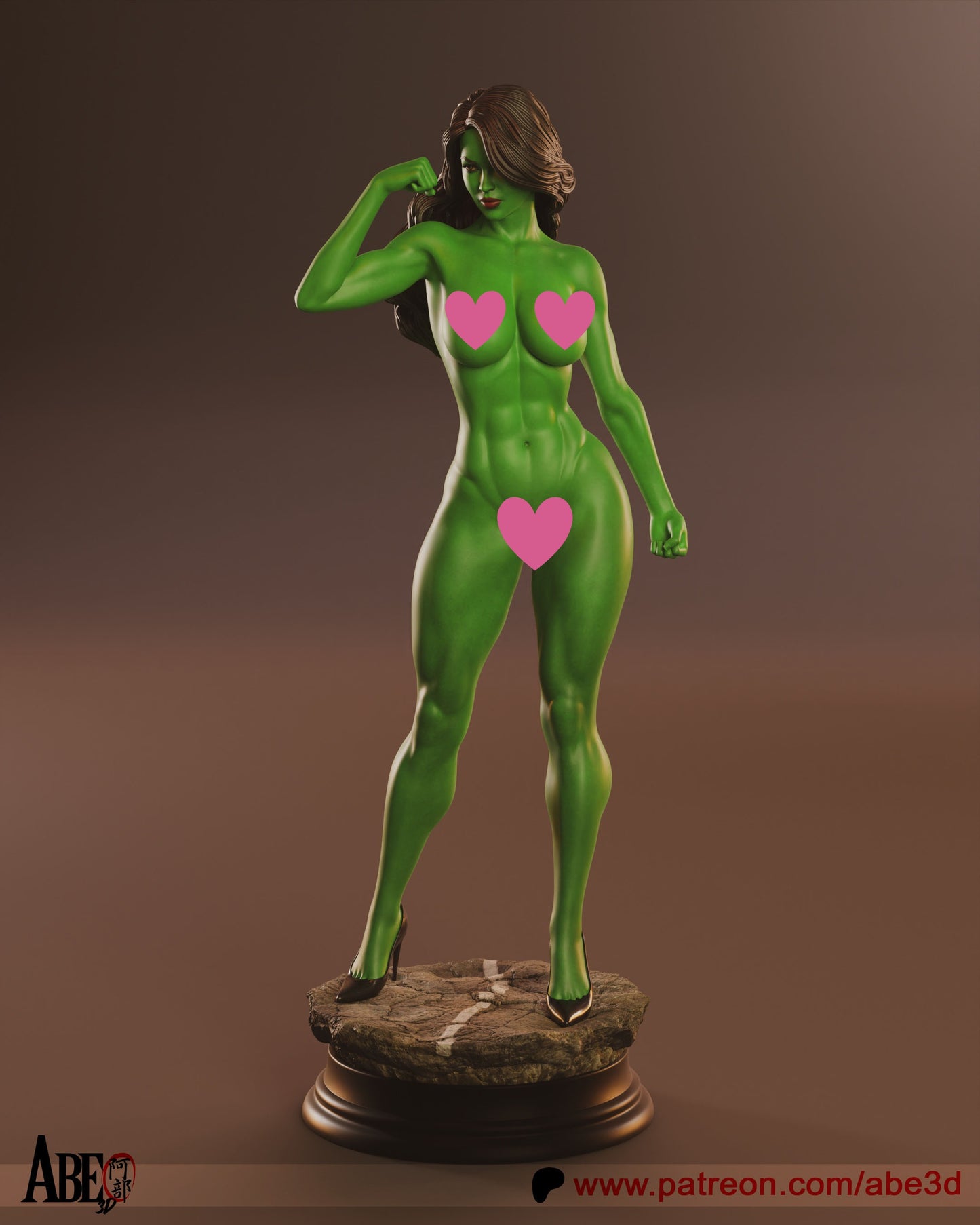 She-Hulk NSFW - Unassembled and Unpainted Garage Kit - Model Designed by Abe3D