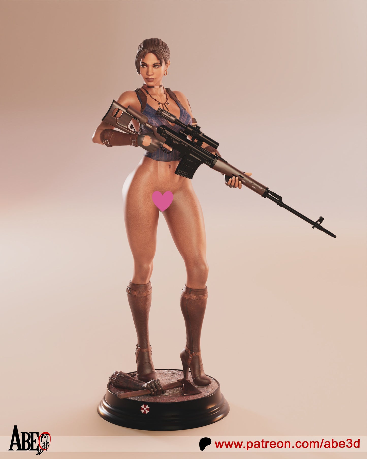 Sheva NSFW (VAIRANT PARTS INCLUDED) - Unassembled and Unpainted Garage Kit - Model Designed by Abe3D
