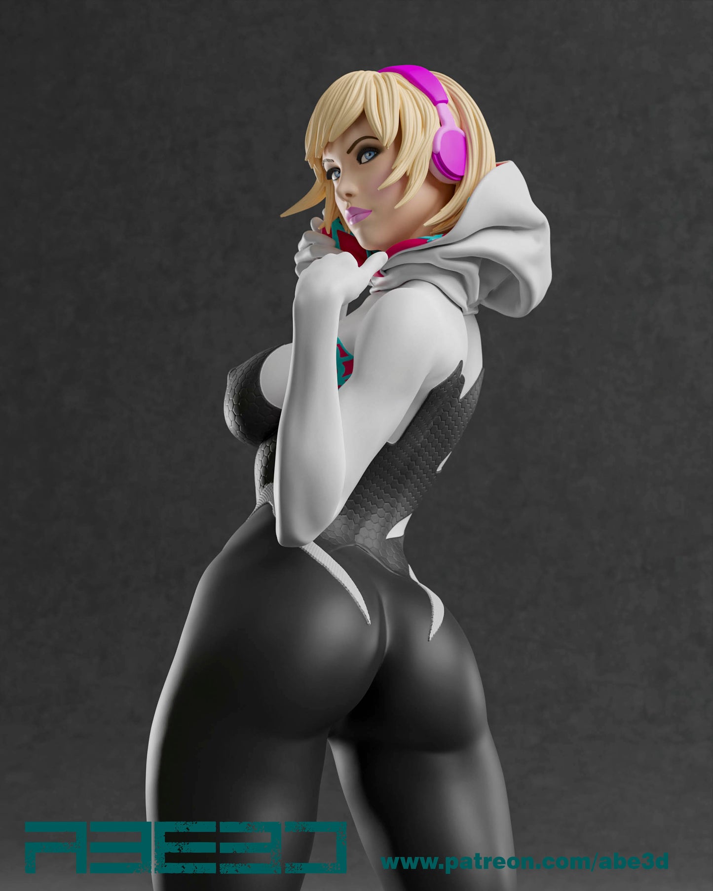 Spider-Gwen (VARIANT PARTS INCLUDED - Unassembled and Unpainted Garage Kit - Model Designed by Abe3d