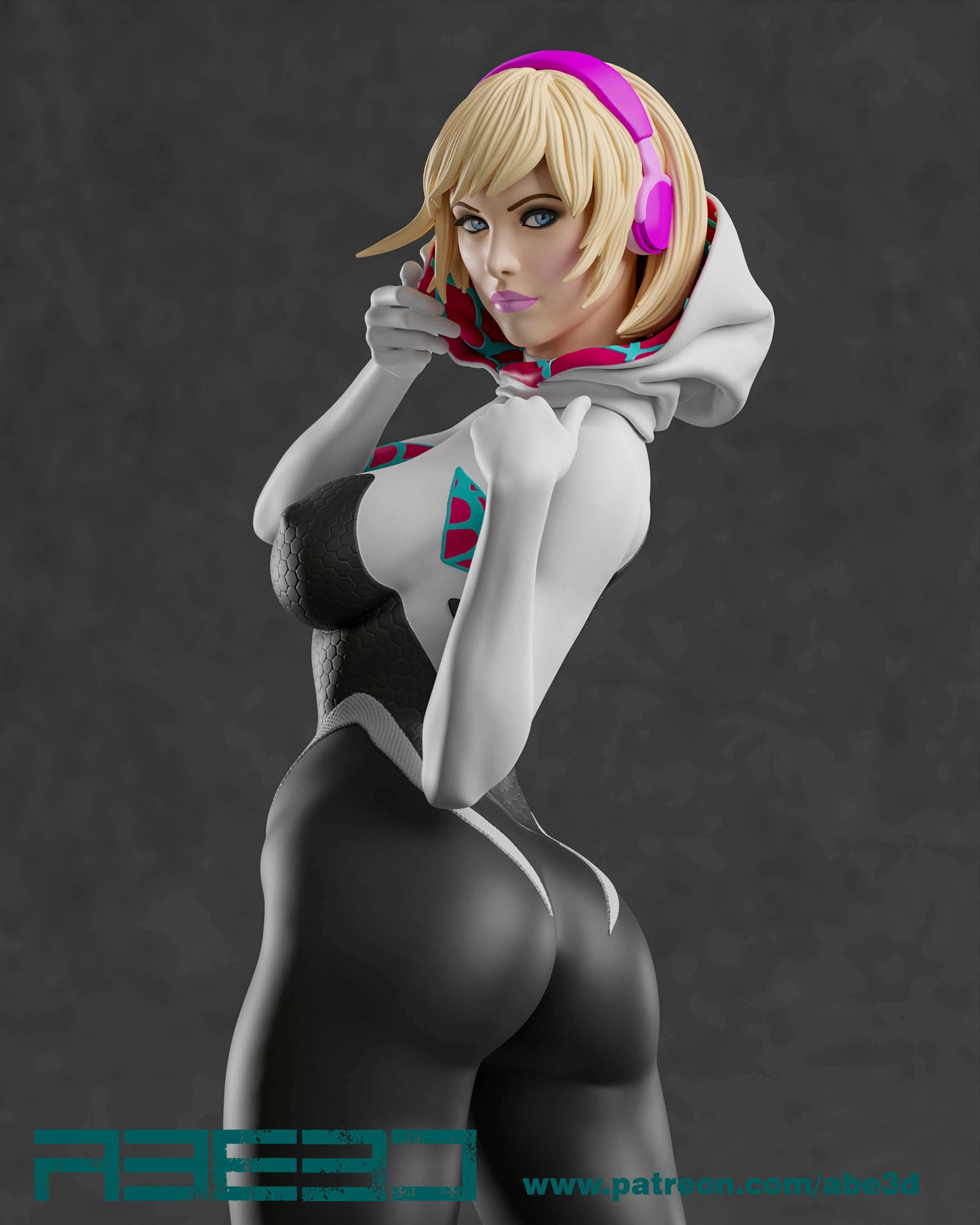 Spider-Gwen (VARIANT PARTS INCLUDED - Unassembled and Unpainted Garage Kit - Model Designed by Abe3d