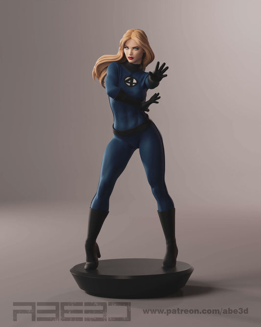 Invisible Woman (Variant parts included) - Unassembled and Unprinted Garage Kit - Model Designed by Abe3d