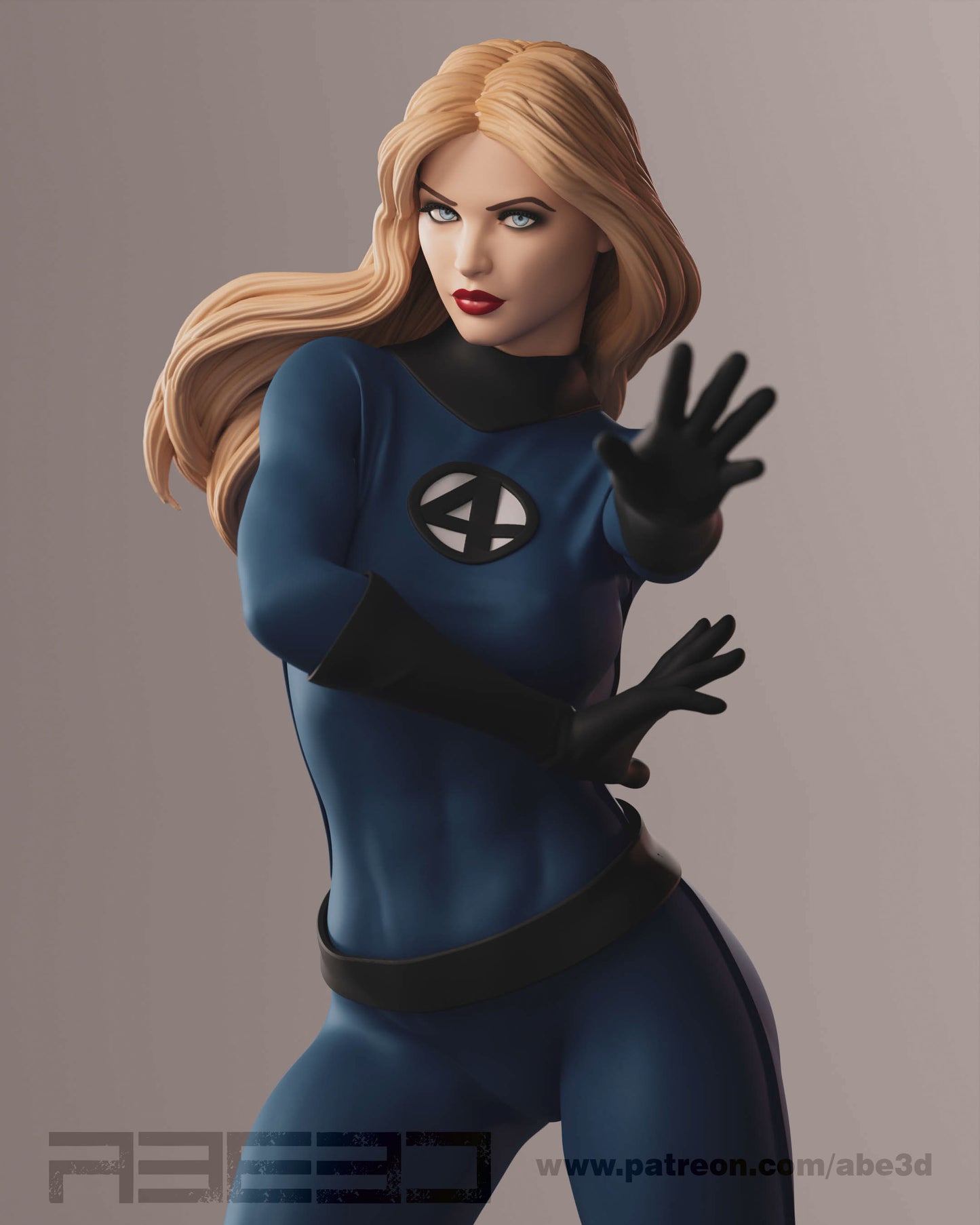 Invisible Woman (Variant parts included) - Unassembled and Unprinted Garage Kit - Model Designed by Abe3d