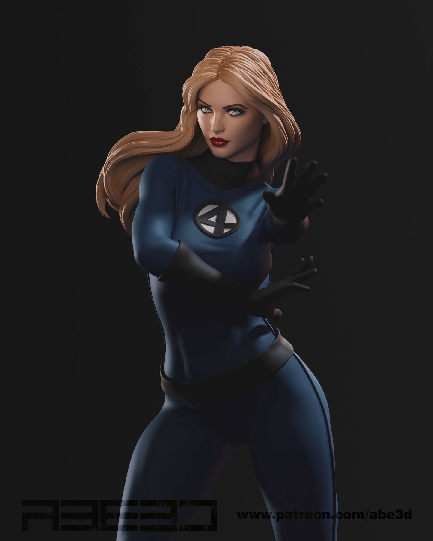 Invisible Woman (Variant parts included) - Unassembled and Unprinted Garage Kit - Model Designed by Abe3d