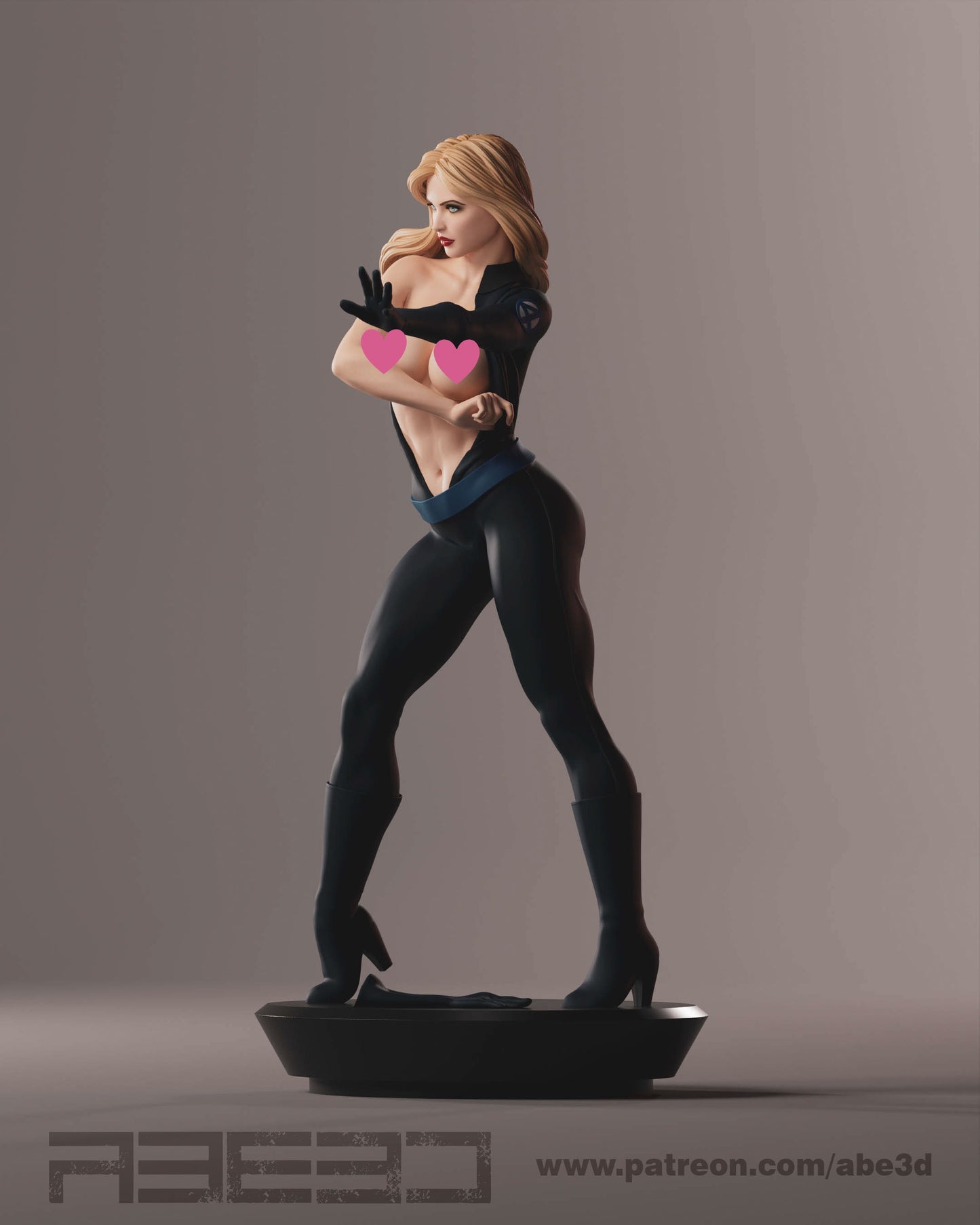 Invisible Woman NSFW - Unassembled and Unpainted Garage Kit - Model Designed by Abe3d