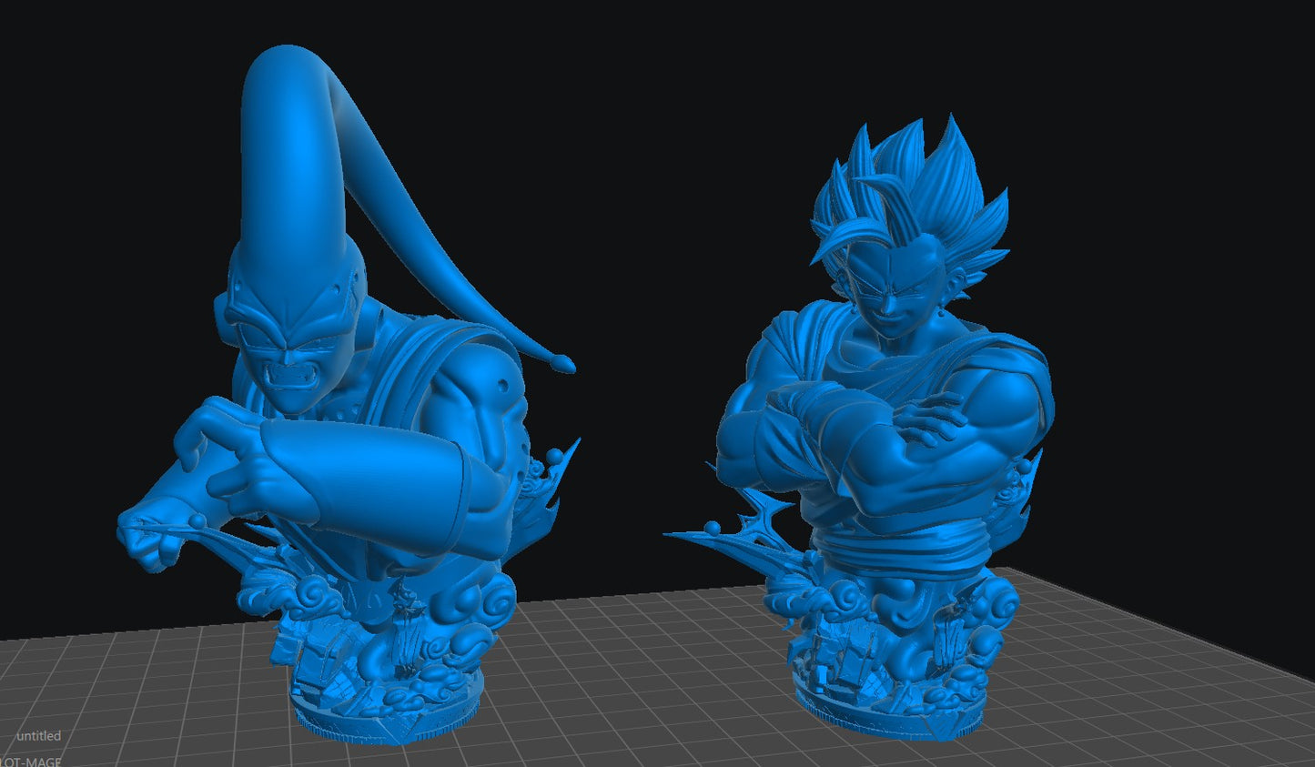 Super Vegito vs Super Buu (Version 2) - Unassembled and Unpainted Garage Kit - Model Designed by Sekai3D