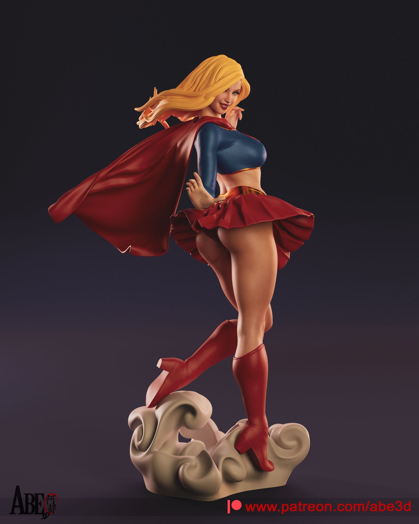 Supergirl - Unassembled and Unpainted Garage Kit - Model Designed by Abe3d
