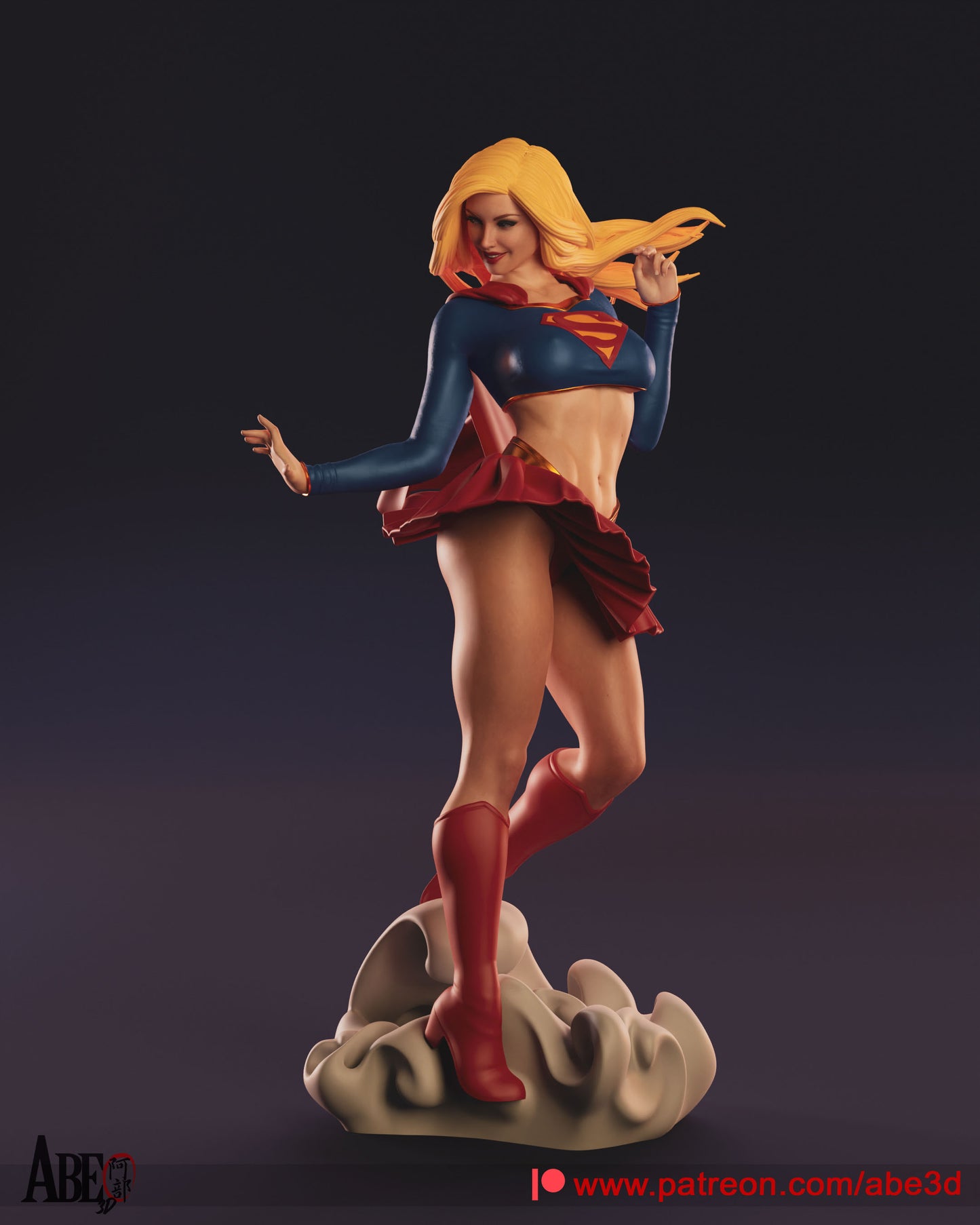 Supergirl - Unassembled and Unpainted Garage Kit - Model Designed by Abe3d