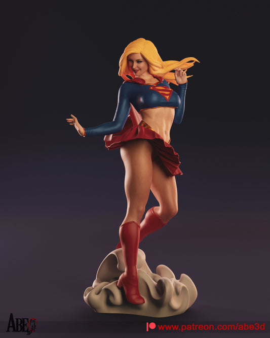 Supergirl - Unassembled and Unpainted Garage Kit - Model Designed by Abe3d