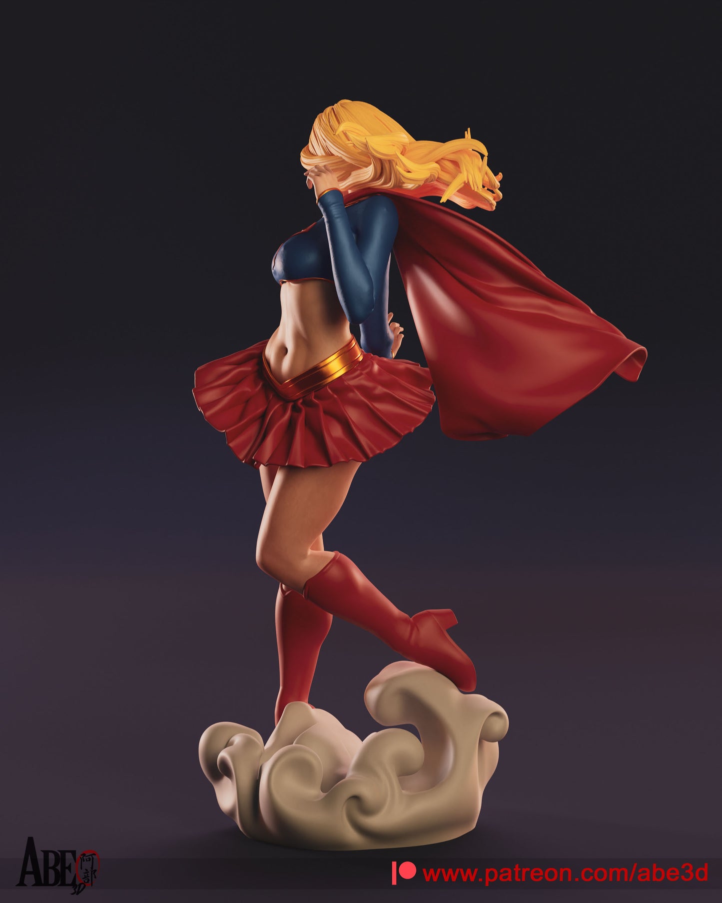 Supergirl - Unassembled and Unpainted Garage Kit - Model Designed by Abe3d