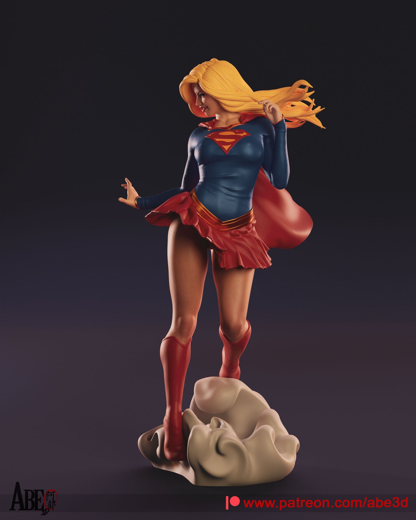 Supergirl - Unassembled and Unpainted Garage Kit - Model Designed by Abe3d