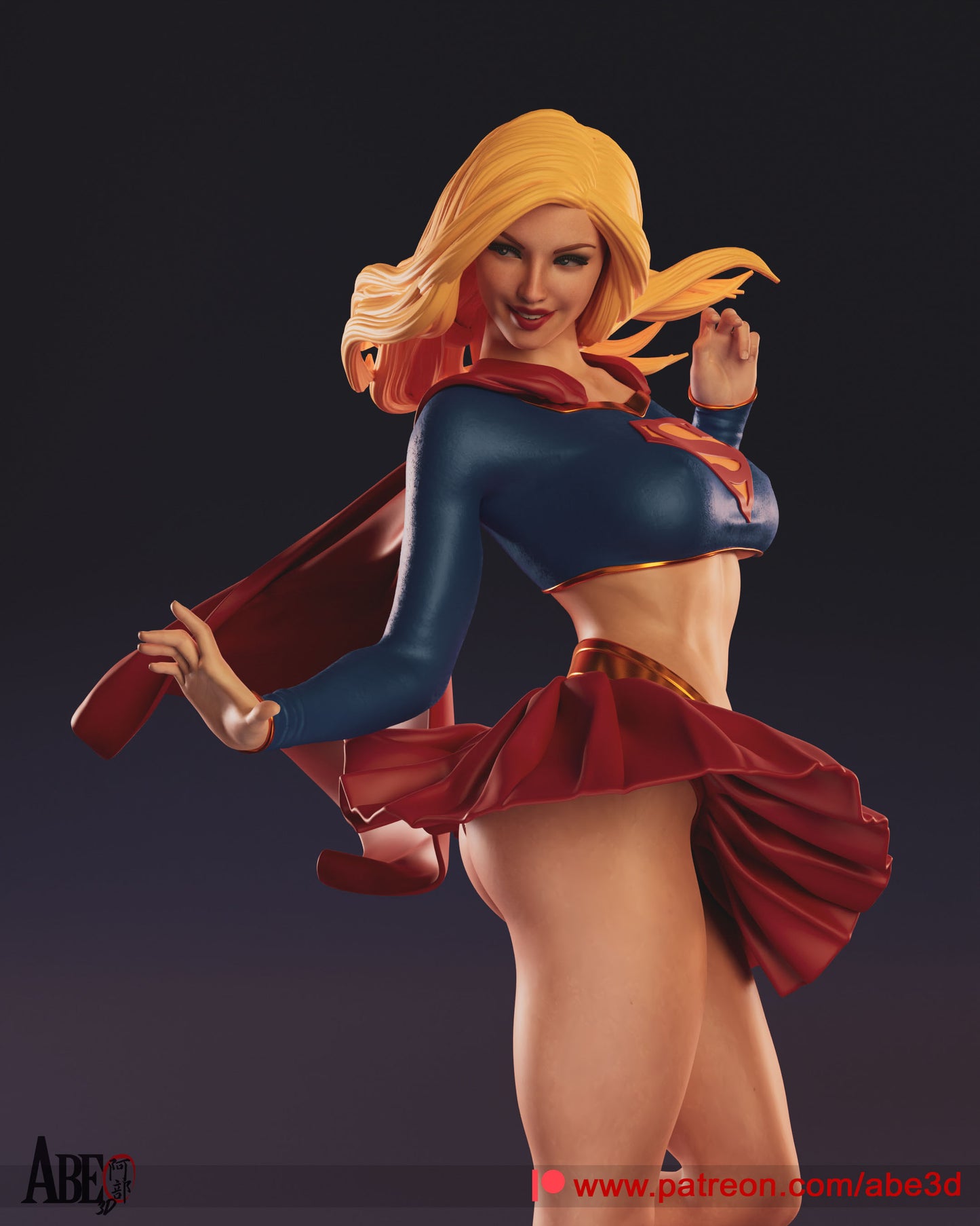 Supergirl - Unassembled and Unpainted Garage Kit - Model Designed by Abe3d