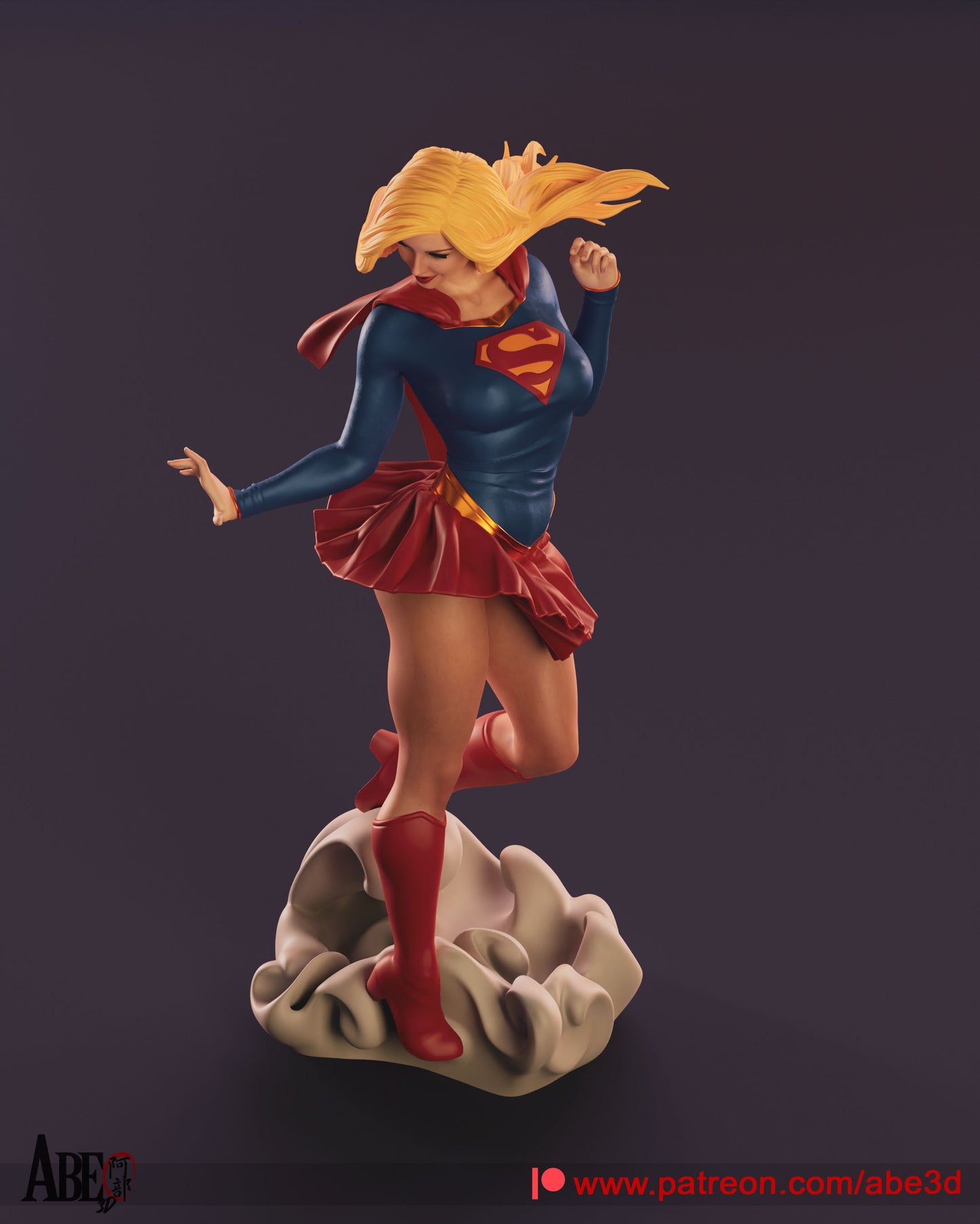 Supergirl - Unassembled and Unpainted Garage Kit - Model Designed by Abe3d