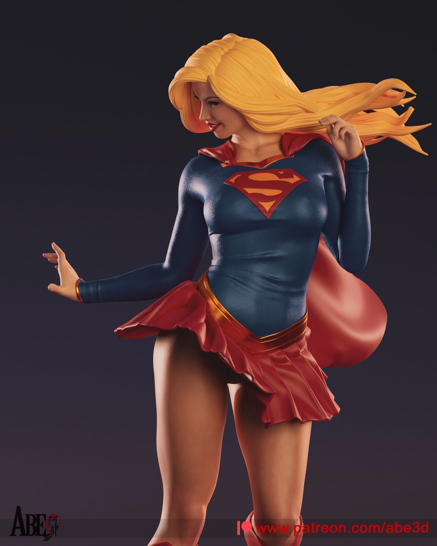Supergirl - Unassembled and Unpainted Garage Kit - Model Designed by Abe3d