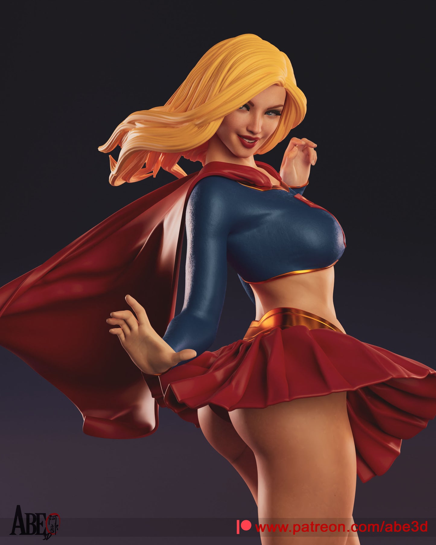 Supergirl - Unassembled and Unpainted Garage Kit - Model Designed by Abe3d