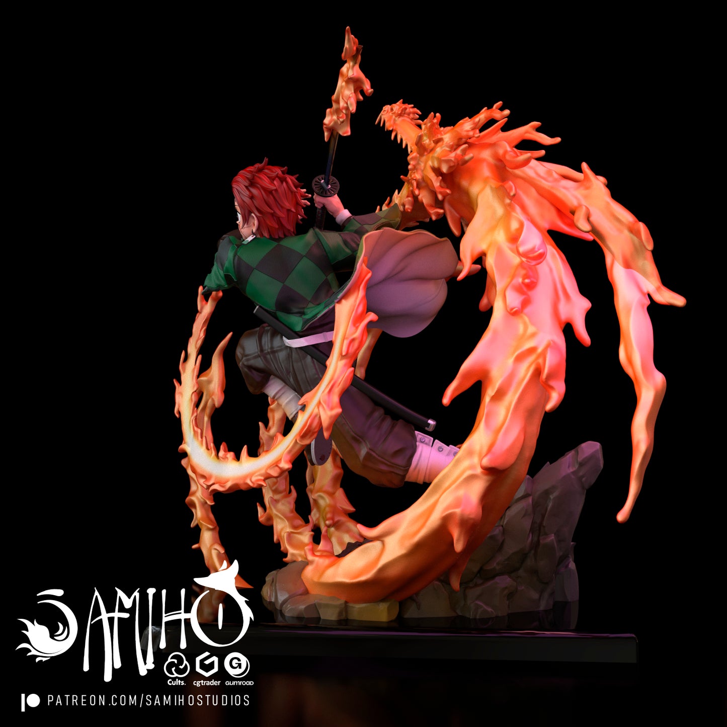 Tanjiro - Unassembled and Unpainted Garage Kit - Model Designed by Samiho Studios