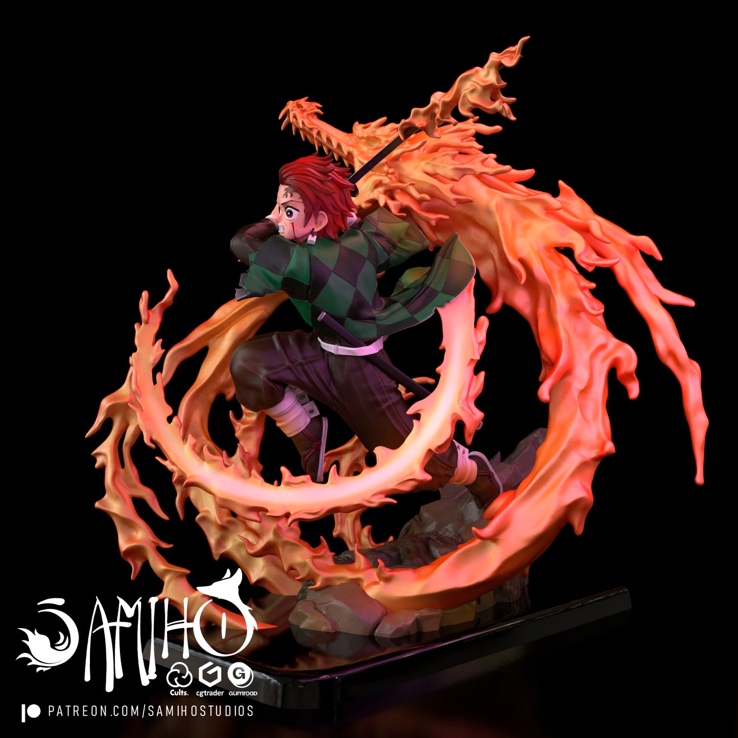 Tanjiro - Unassembled and Unpainted Garage Kit - Model Designed by Samiho Studios