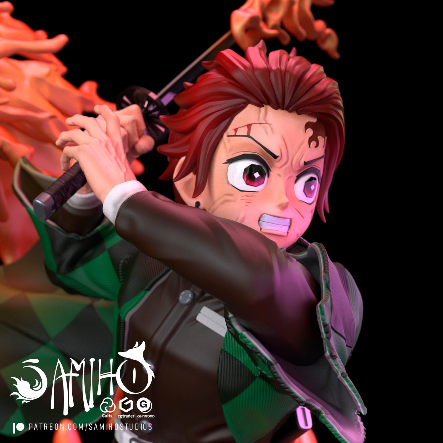 Tanjiro - Unassembled and Unpainted Garage Kit - Model Designed by Samiho Studios