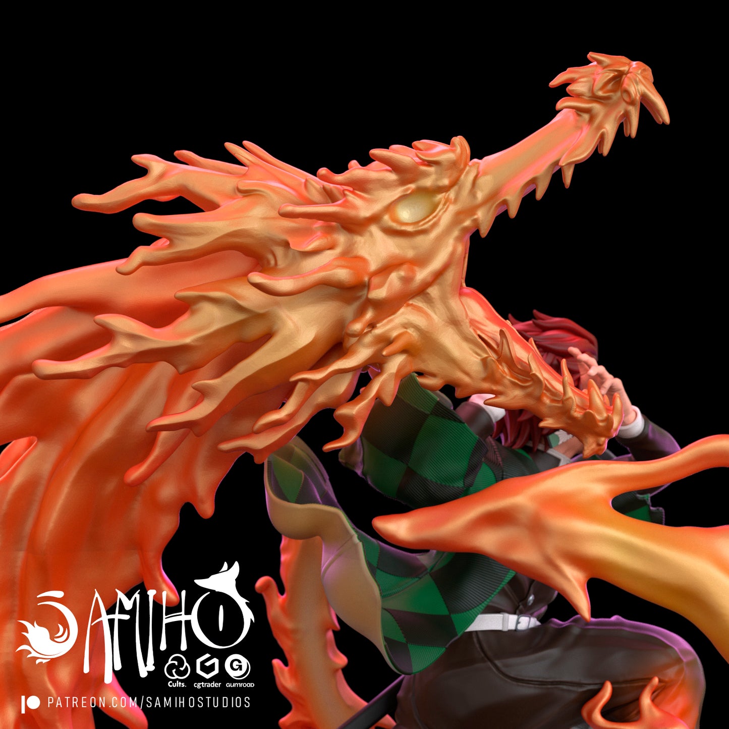 Tanjiro - Unassembled and Unpainted Garage Kit - Model Designed by Samiho Studios
