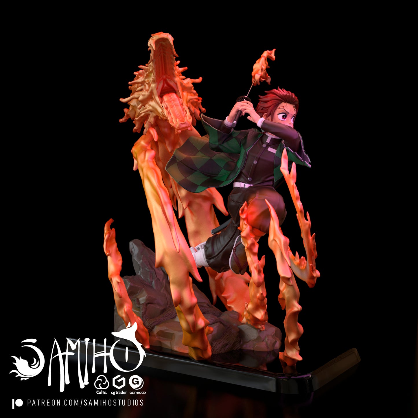 Tanjiro - Unassembled and Unpainted Garage Kit - Model Designed by Samiho Studios